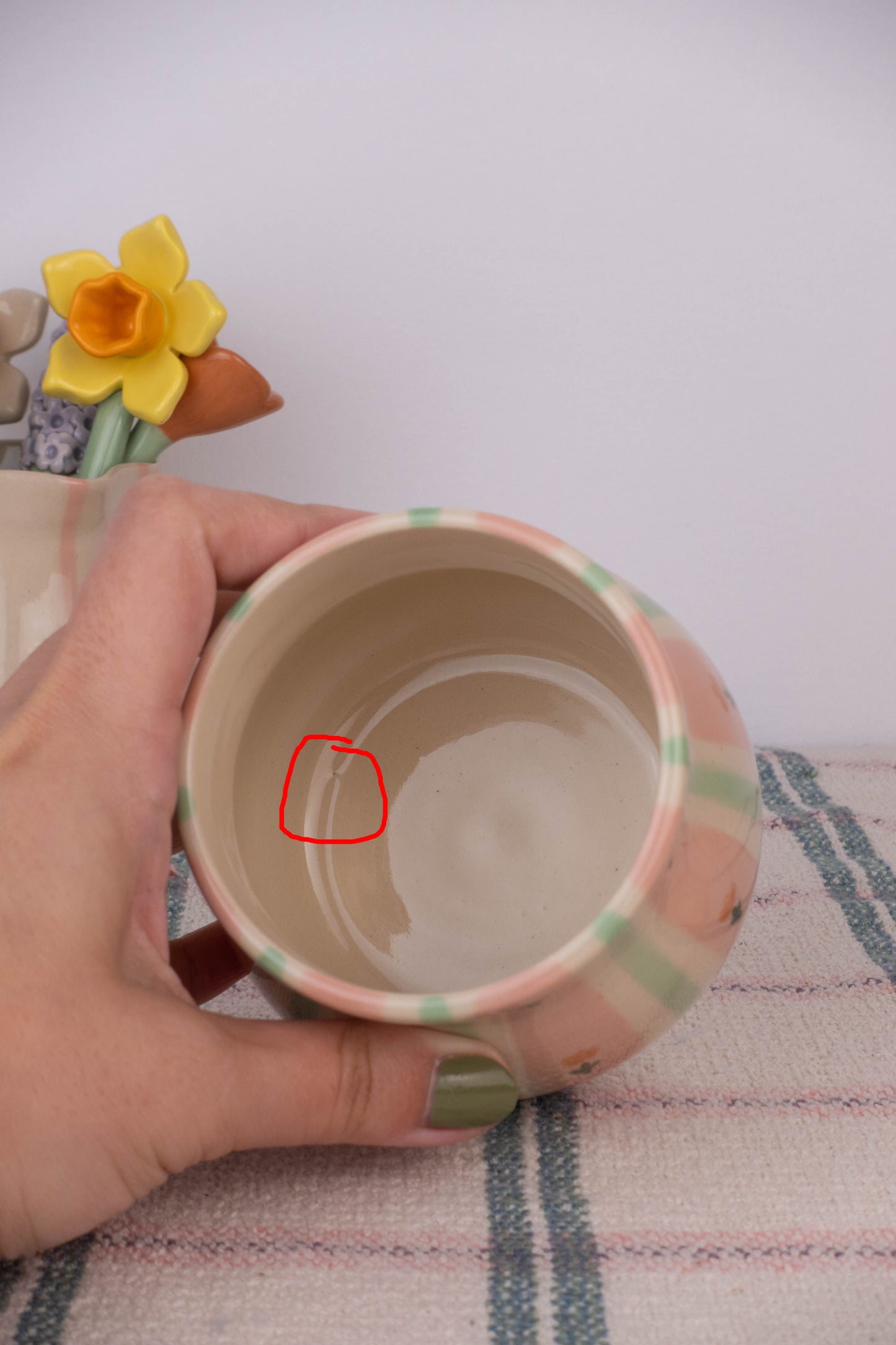 Green Wallpaper Round Vase