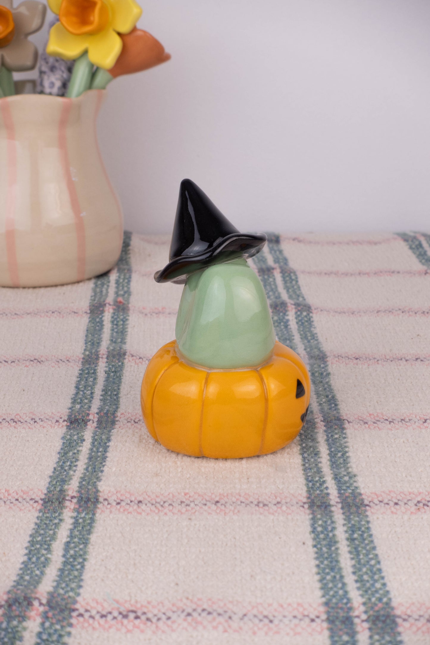 Witch Frog on Pumpkin