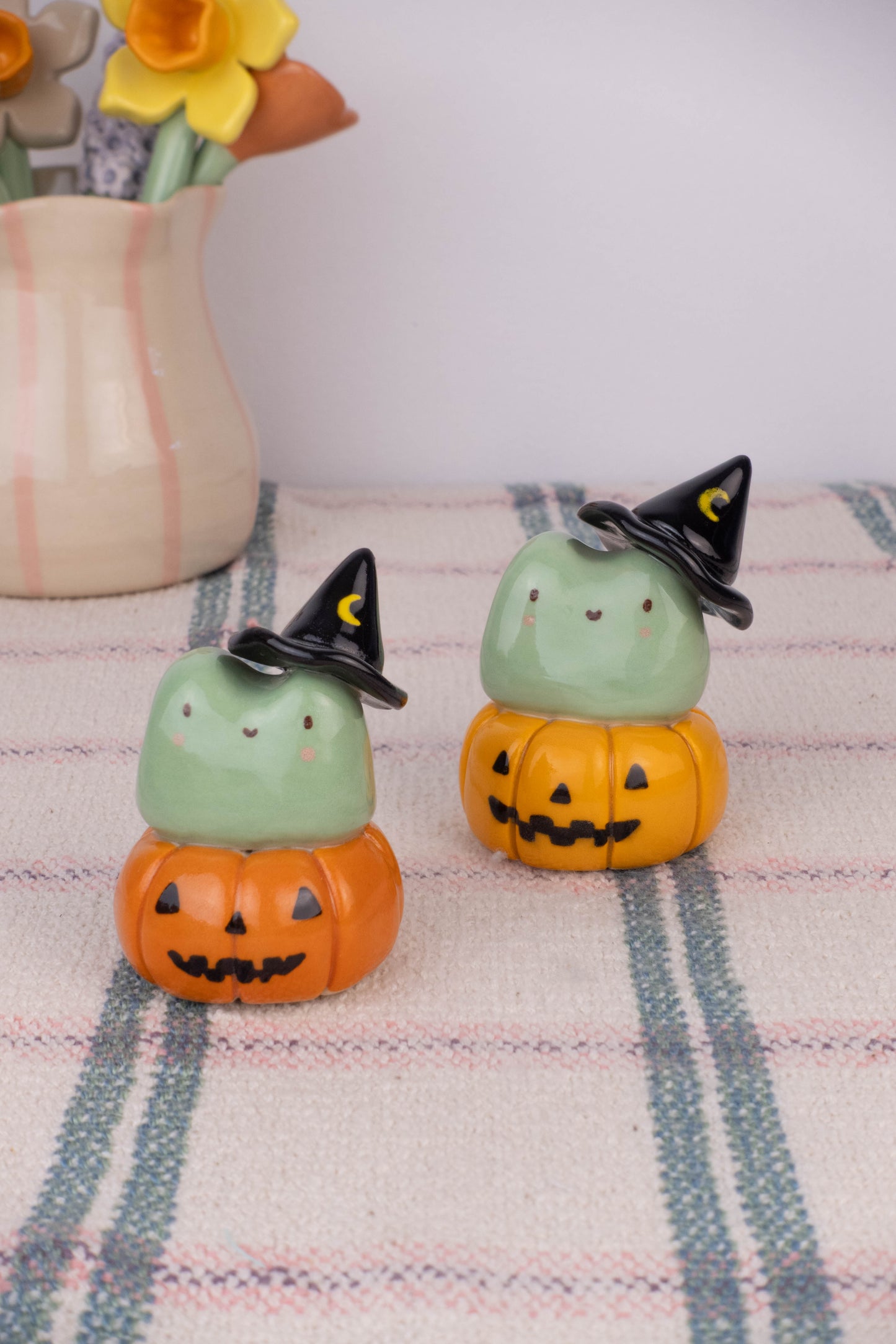 Mini Witch Frog on Pumpkin