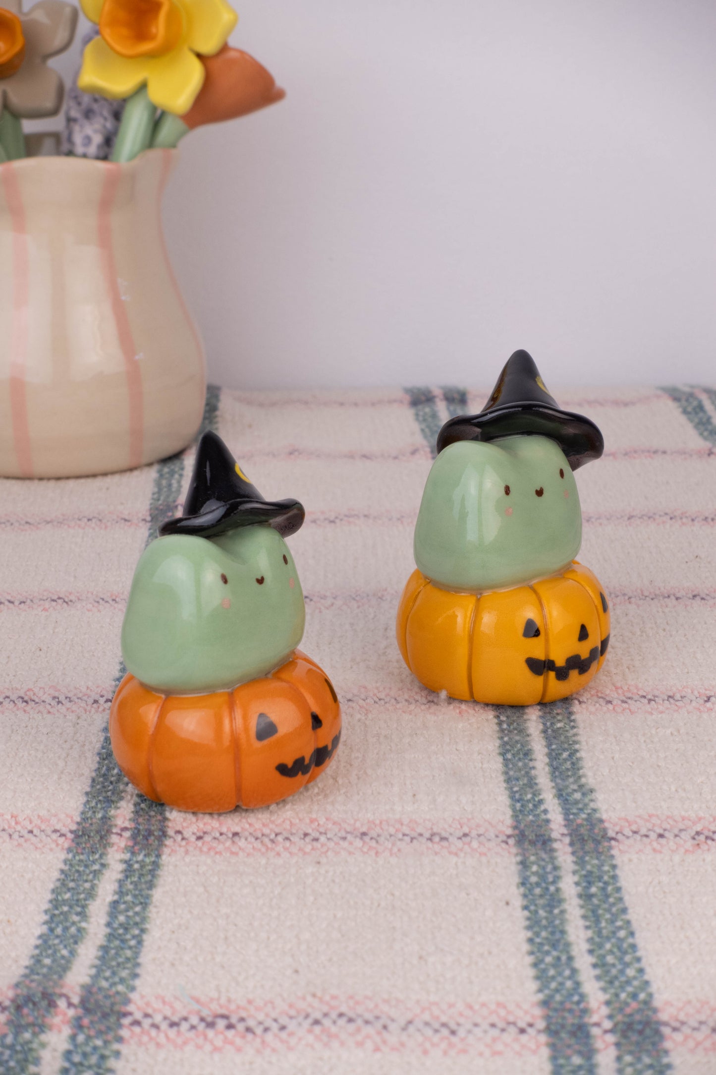 Mini Witch Frog on Pumpkin