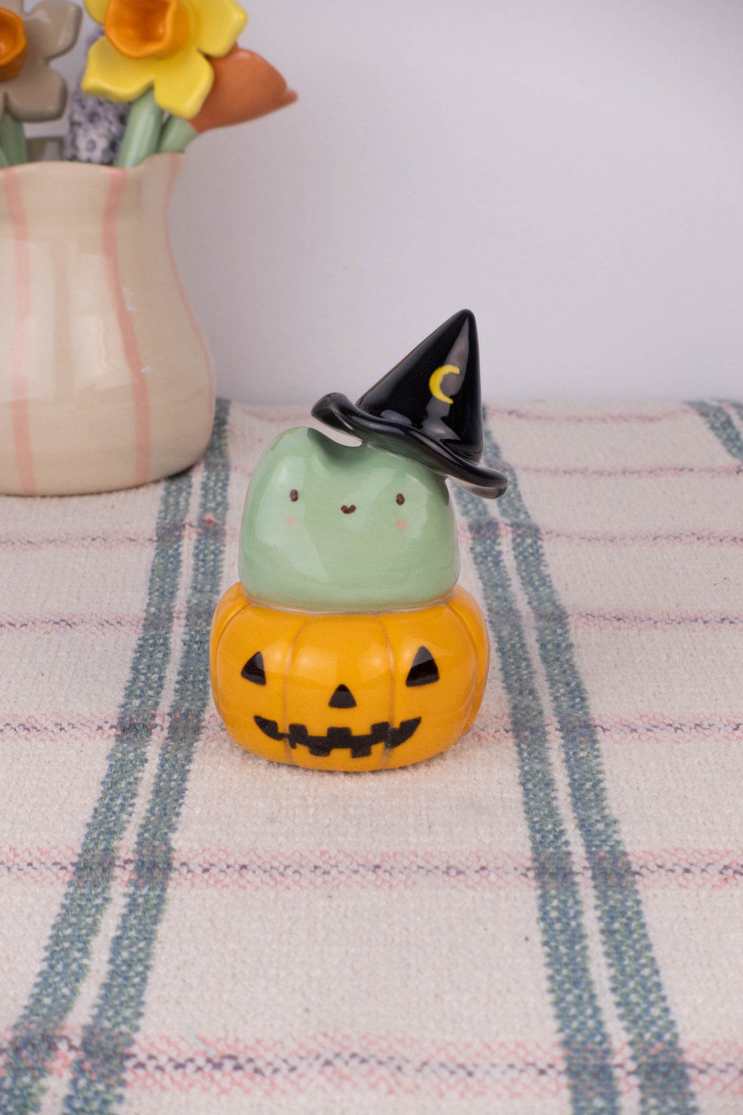 Witch Frog on Pumpkin