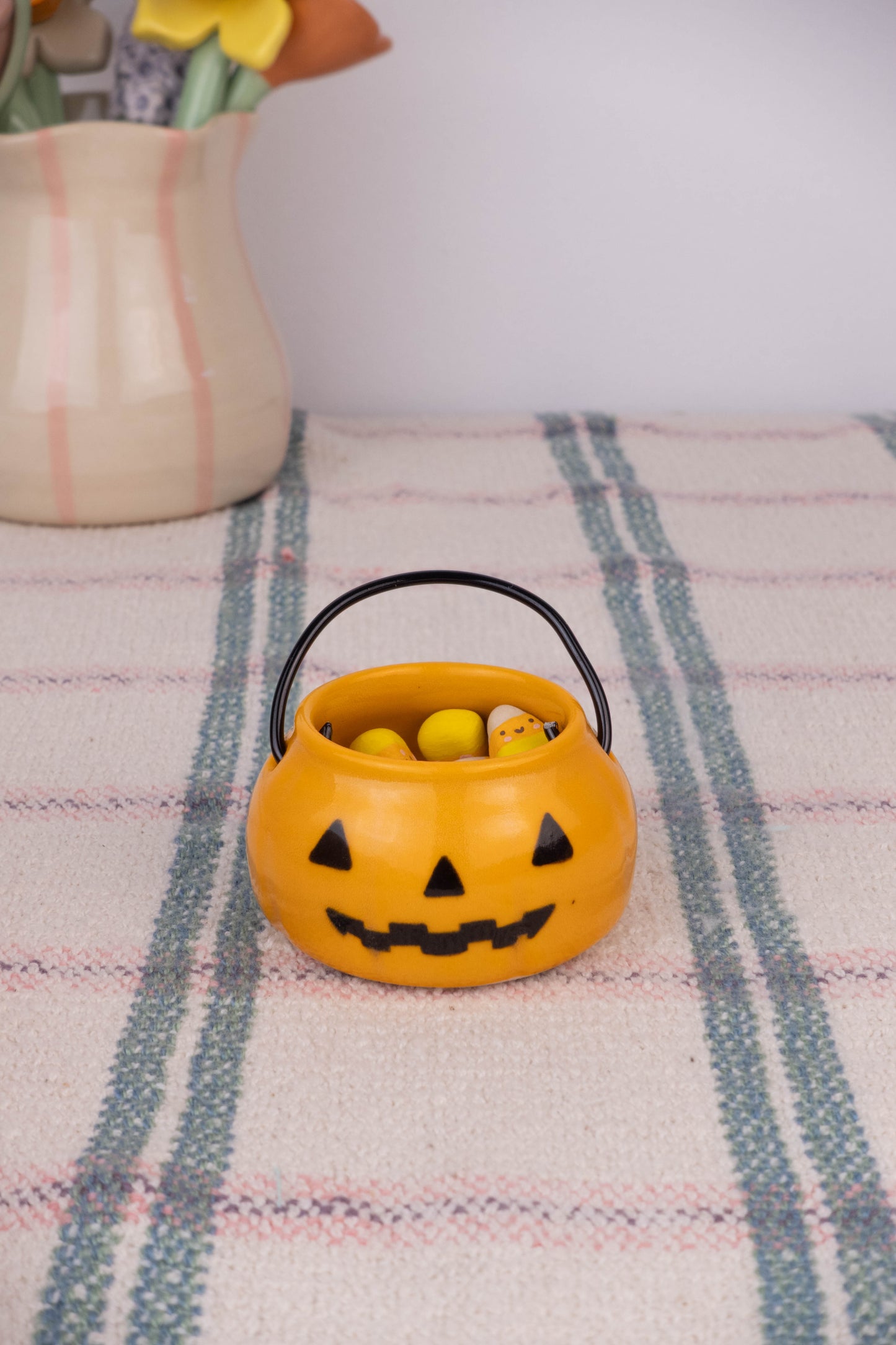 Pumpkin Basket with Candy Corn