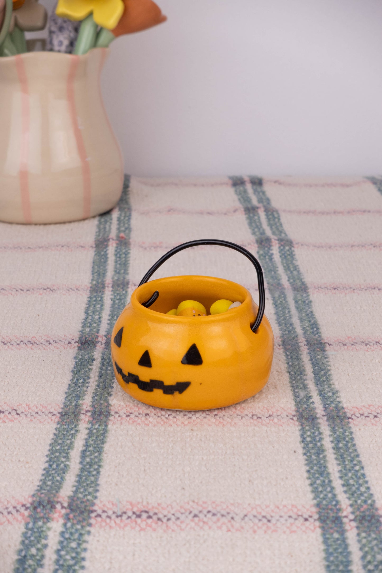 Pumpkin Basket with Candy Corn