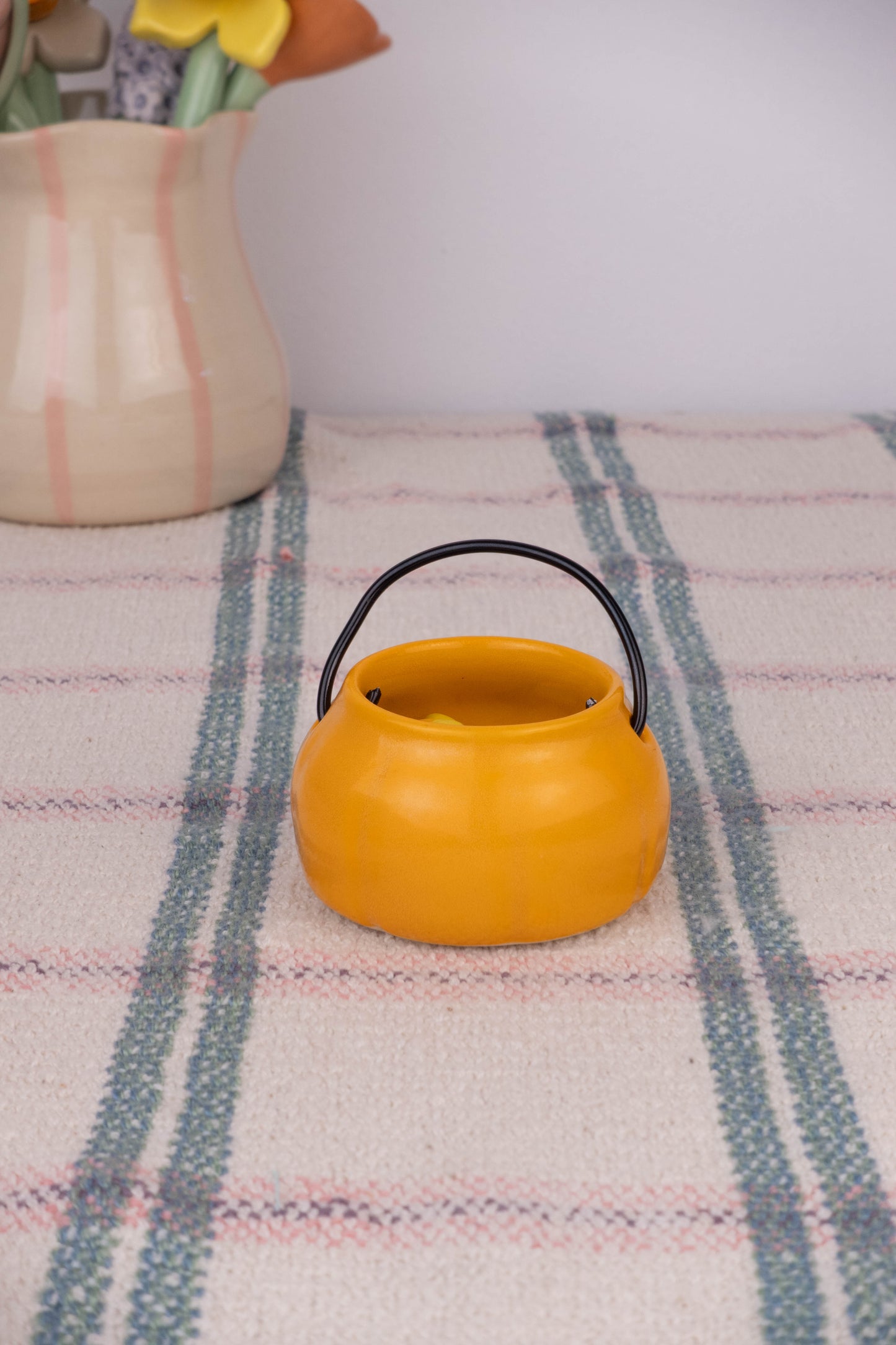 Pumpkin Basket with Candy Corn