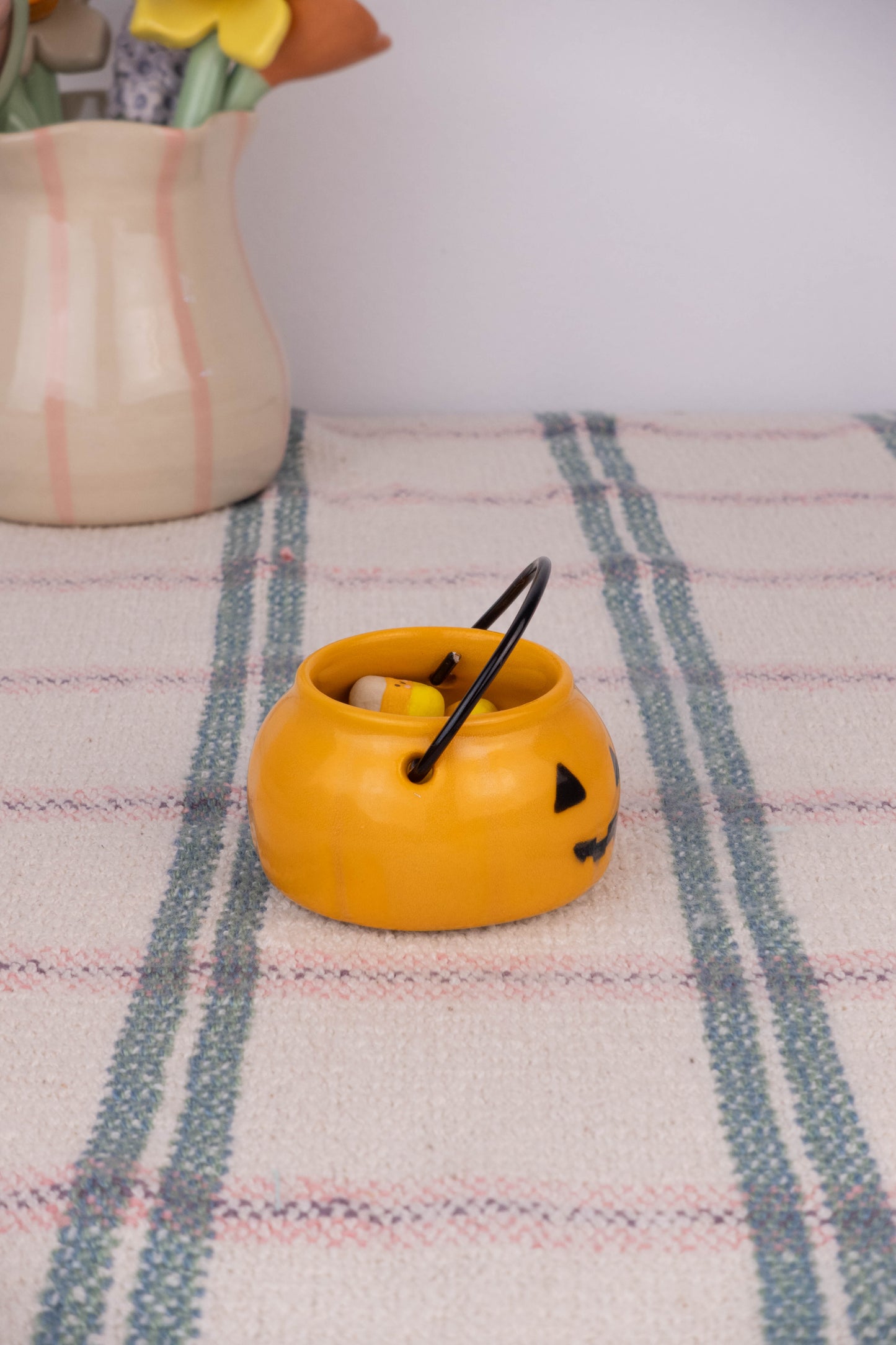 Pumpkin Basket with Candy Corn