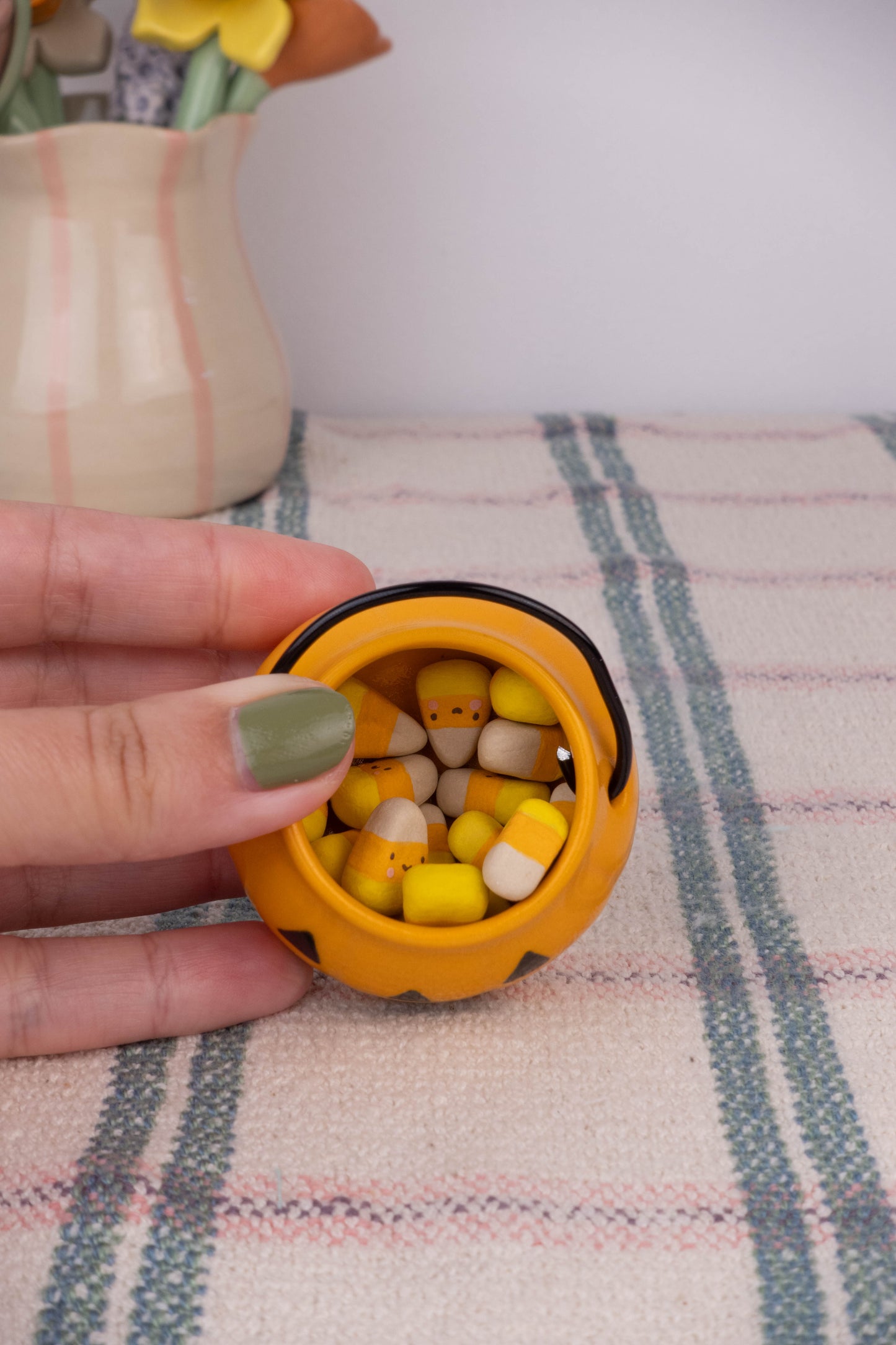 Pumpkin Basket with Candy Corn
