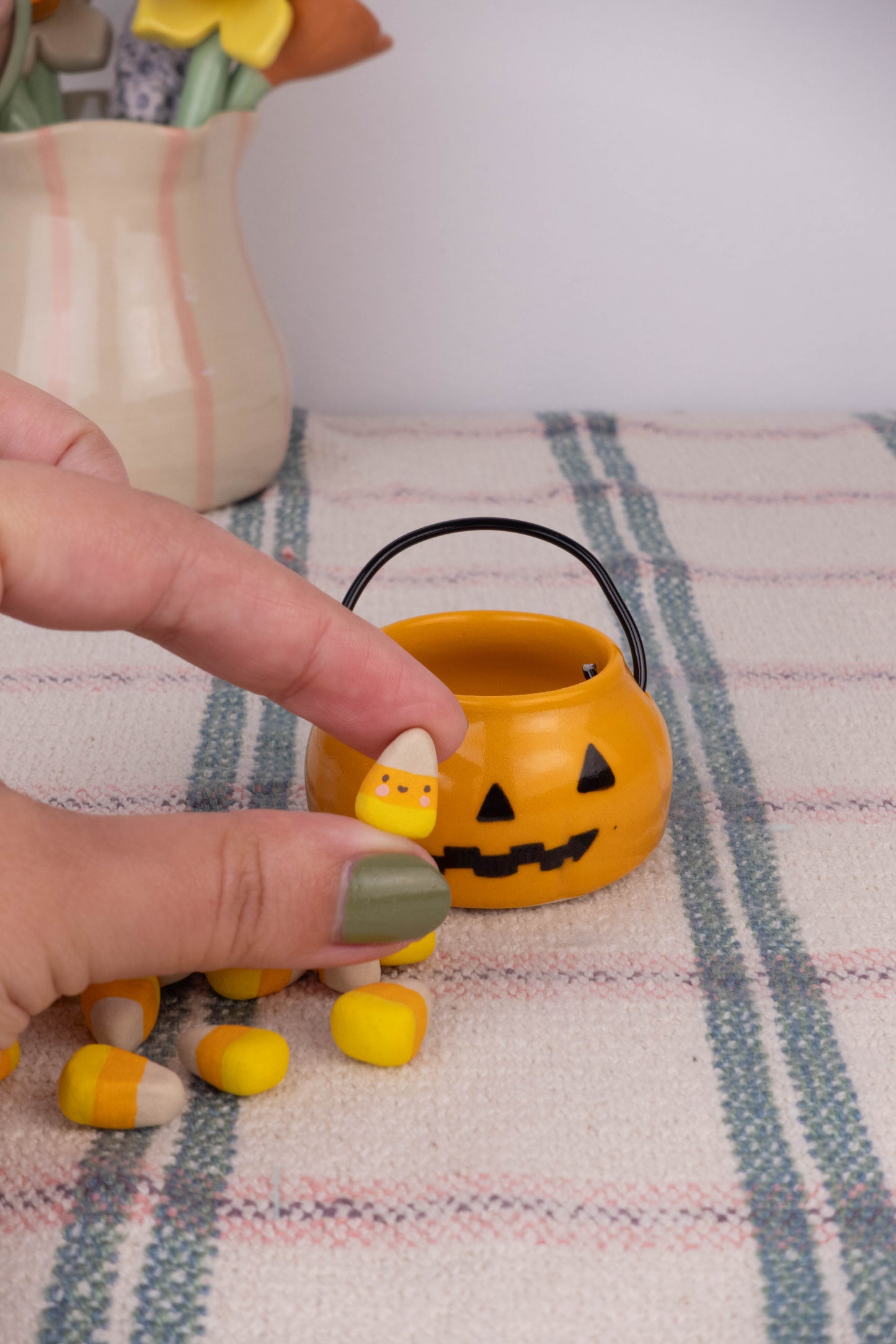 Pumpkin Basket with Candy Corn