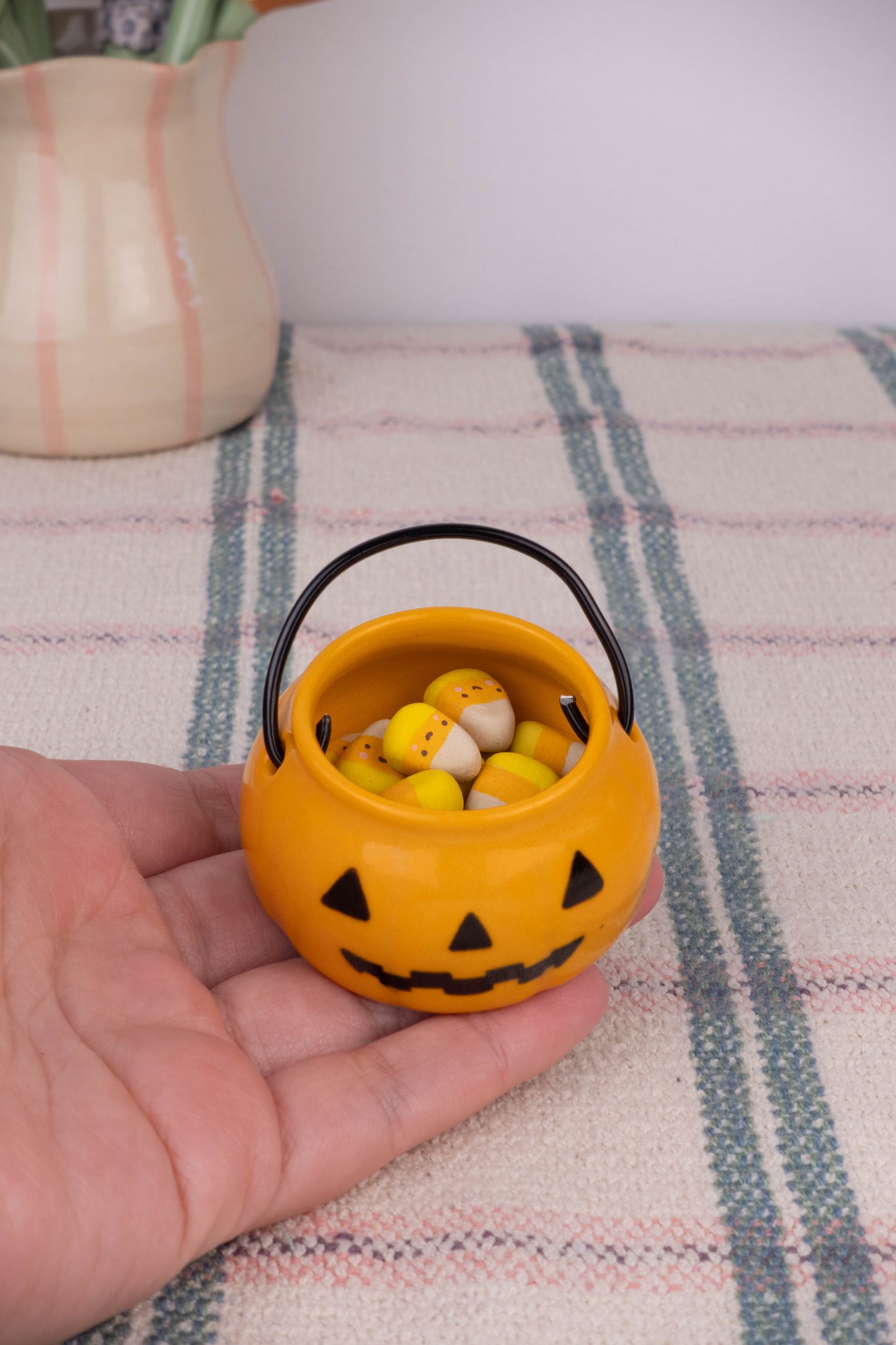 Pumpkin Basket with Candy Corn