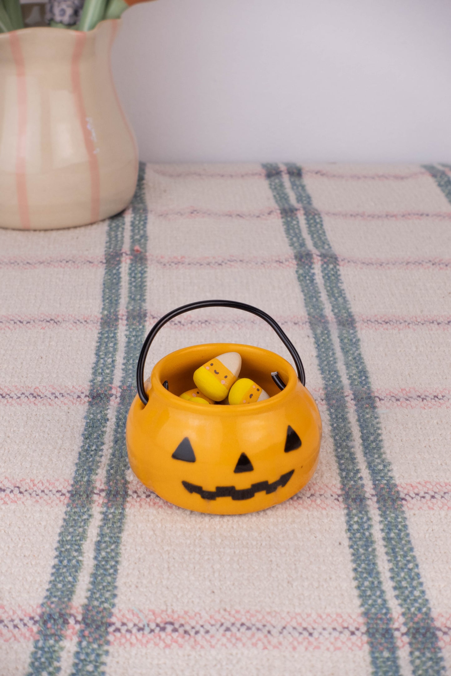 Pumpkin Basket with Candy Corn