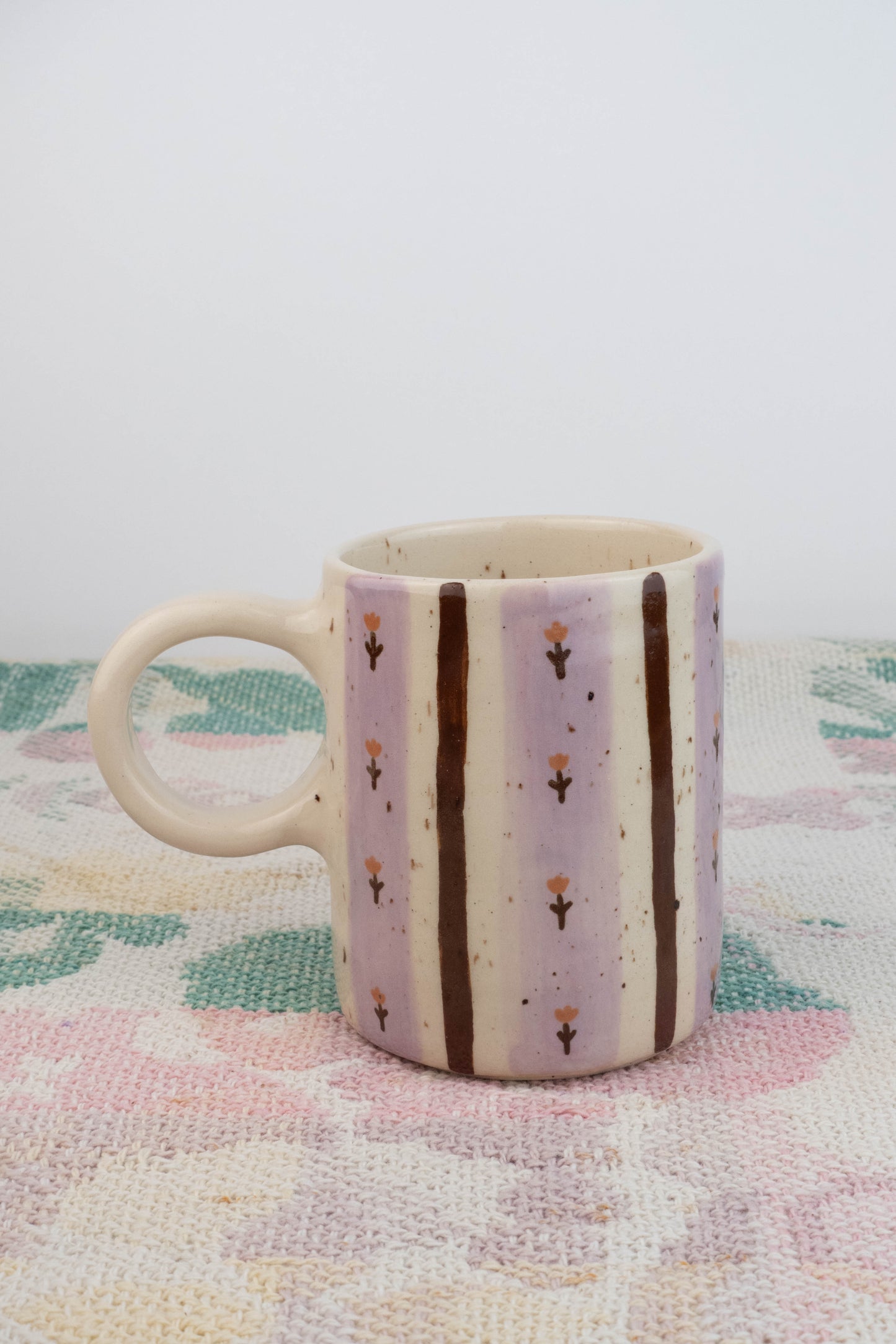 Tall Lavender/Brown Speckled Mug