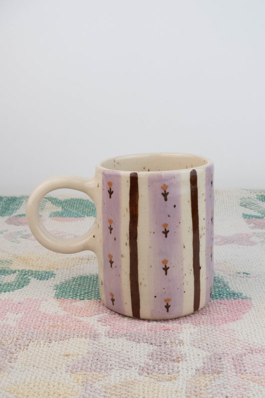 Tall Lavender/Brown Speckled Mug