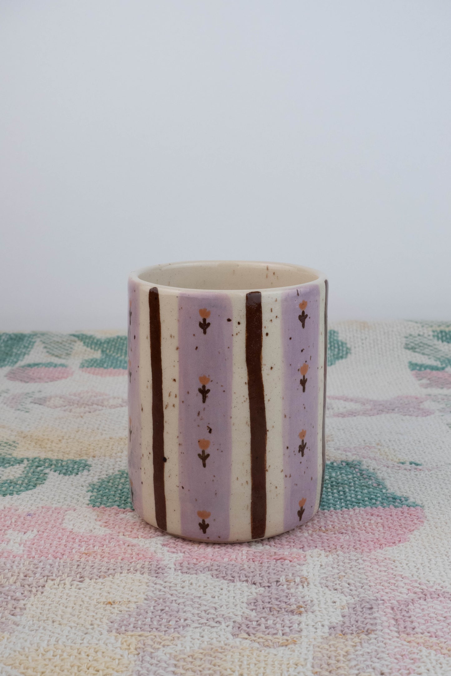 Tall Lavender/Brown Speckled Mug