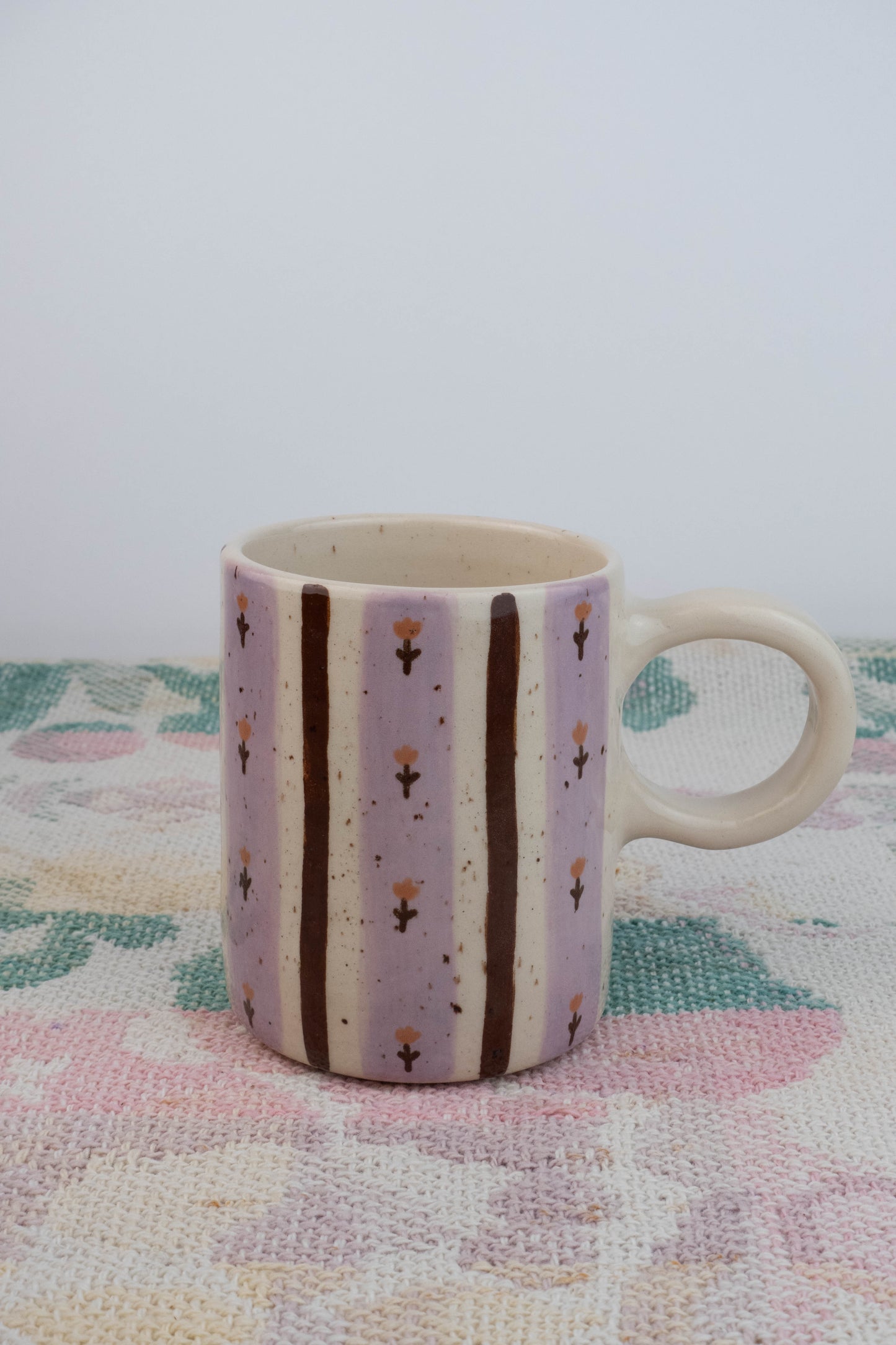 Tall Lavender/Brown Speckled Mug