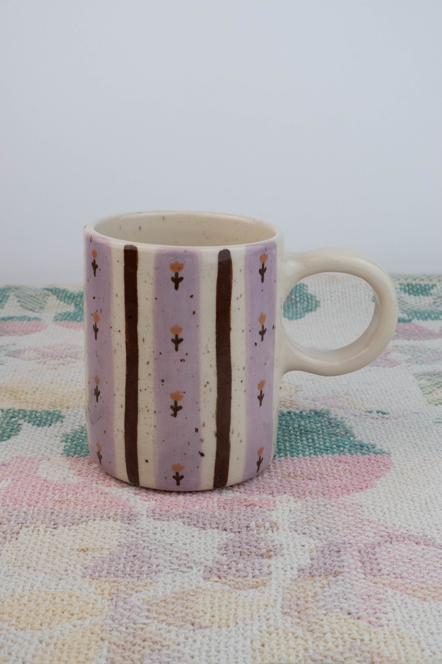 Tall Lavender/Brown Speckled Mug