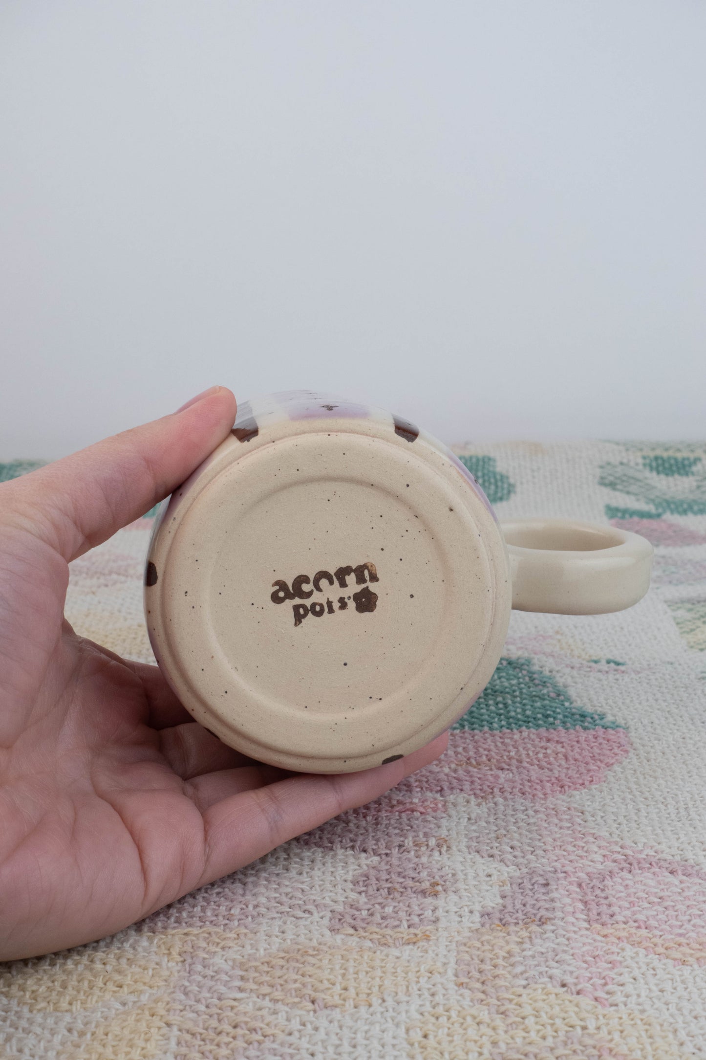 Tall Lavender/Brown Speckled Mug