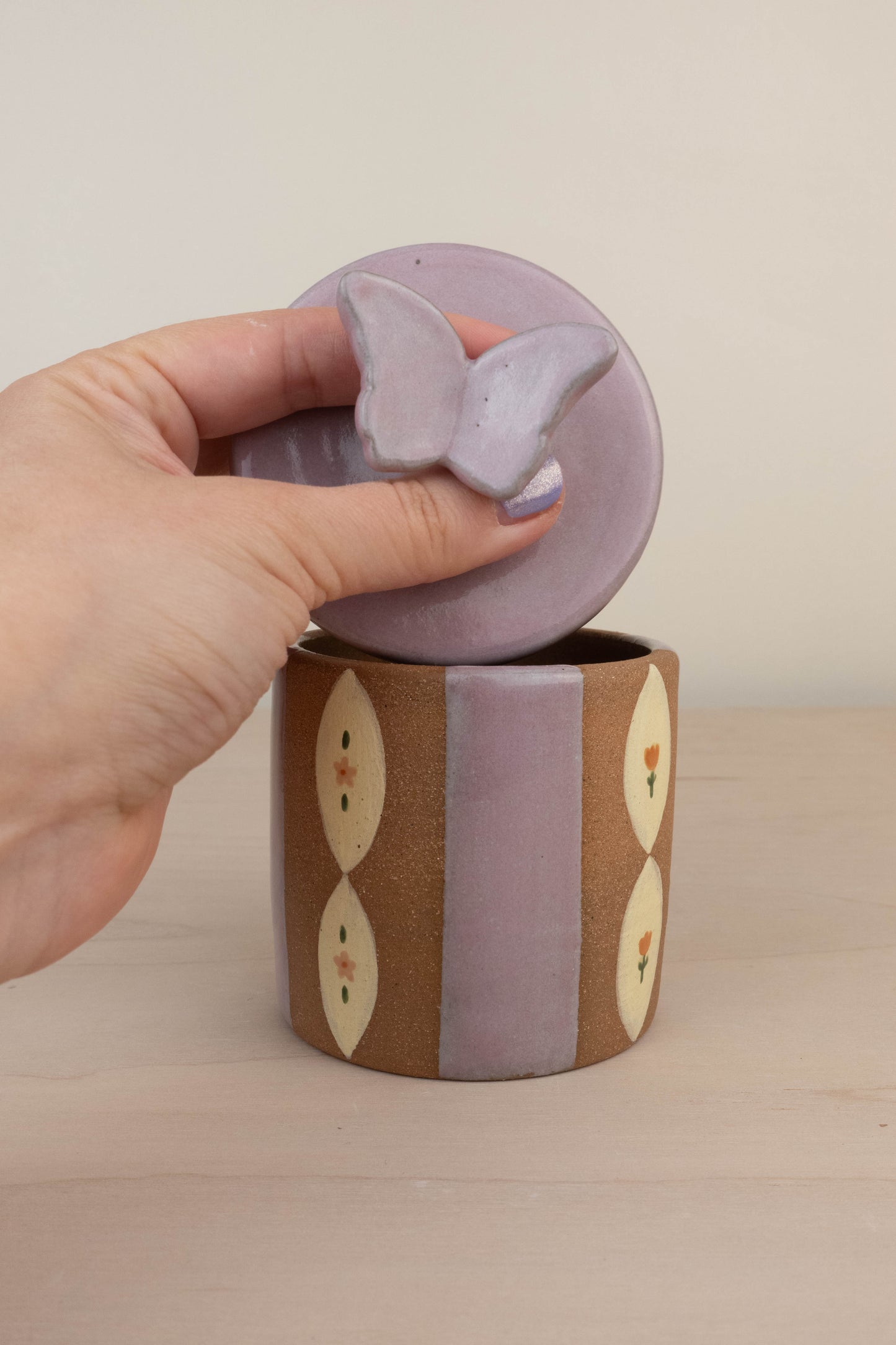 Lavender Butterfly Mini Jar