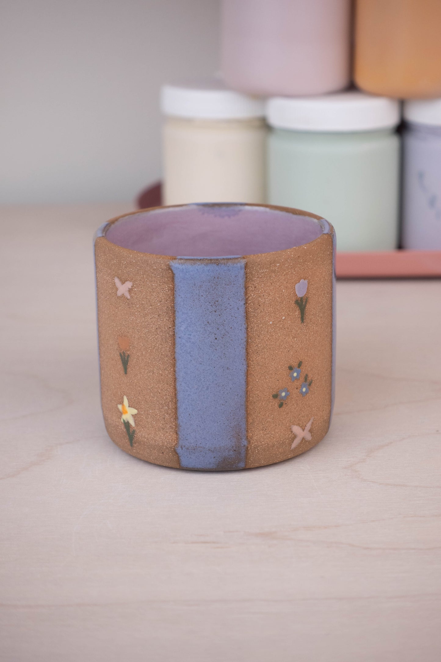 Lavender Stripe Flower Cup (Small)