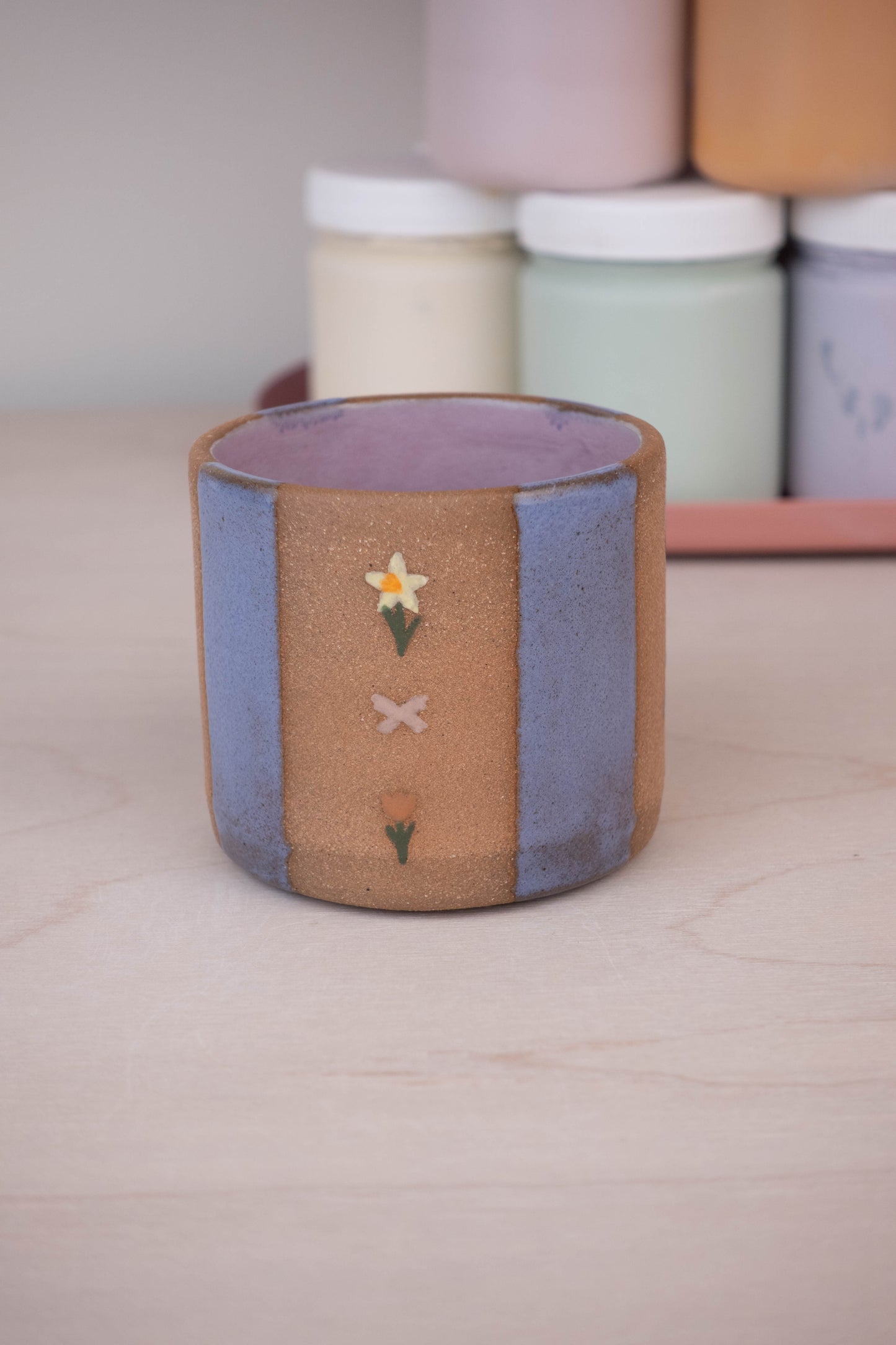 Lavender Stripe Flower Cup (Small)