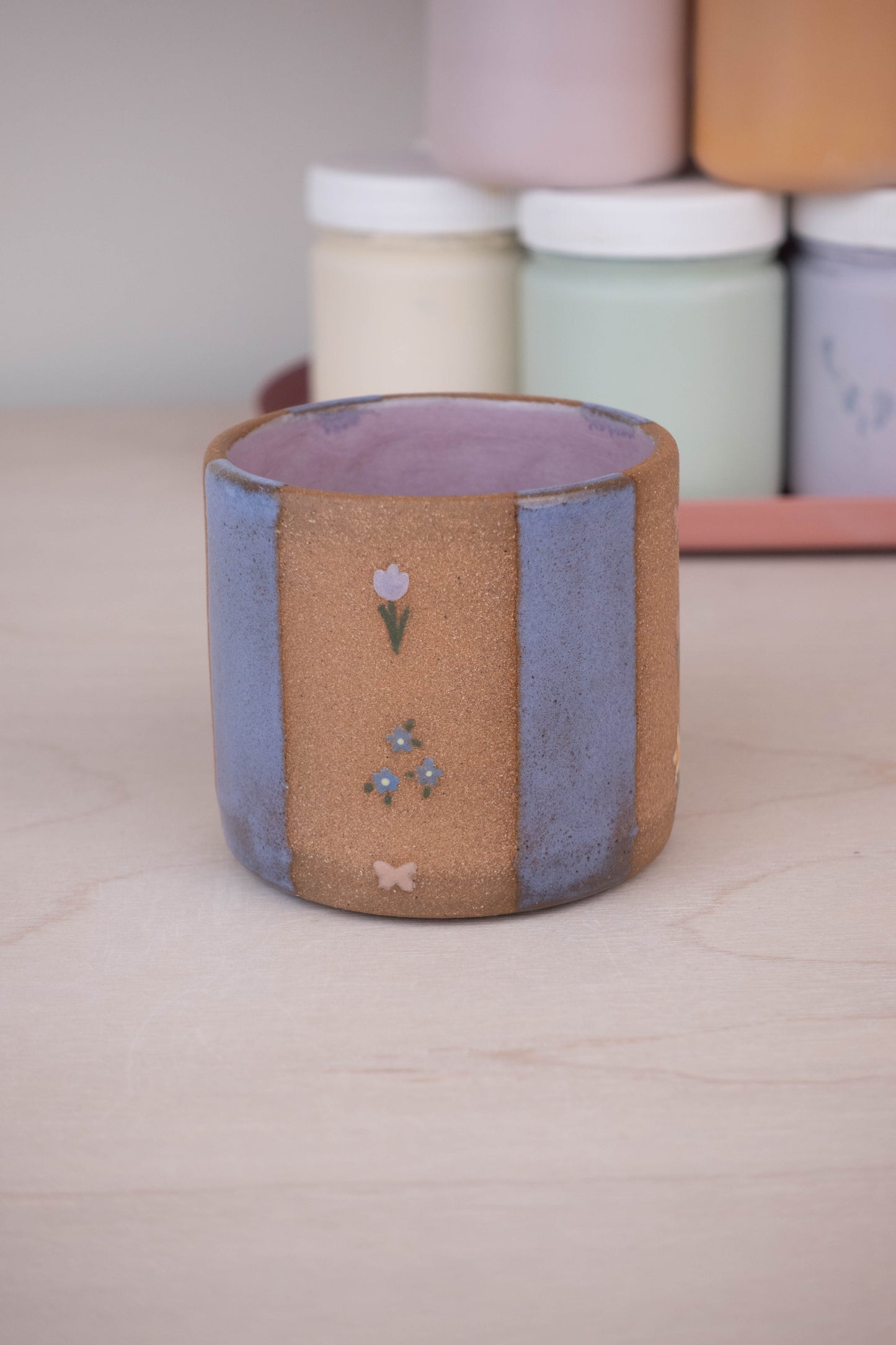 Lavender Stripe Flower Cup (Small)