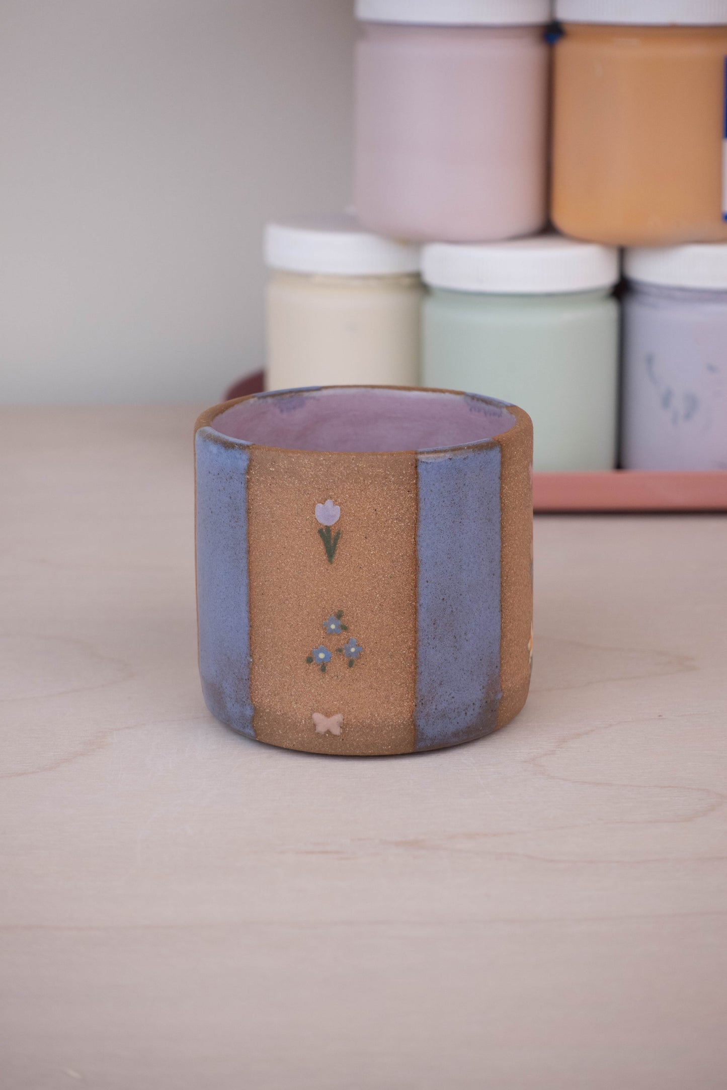 Lavender Stripe Flower Cup (Small)