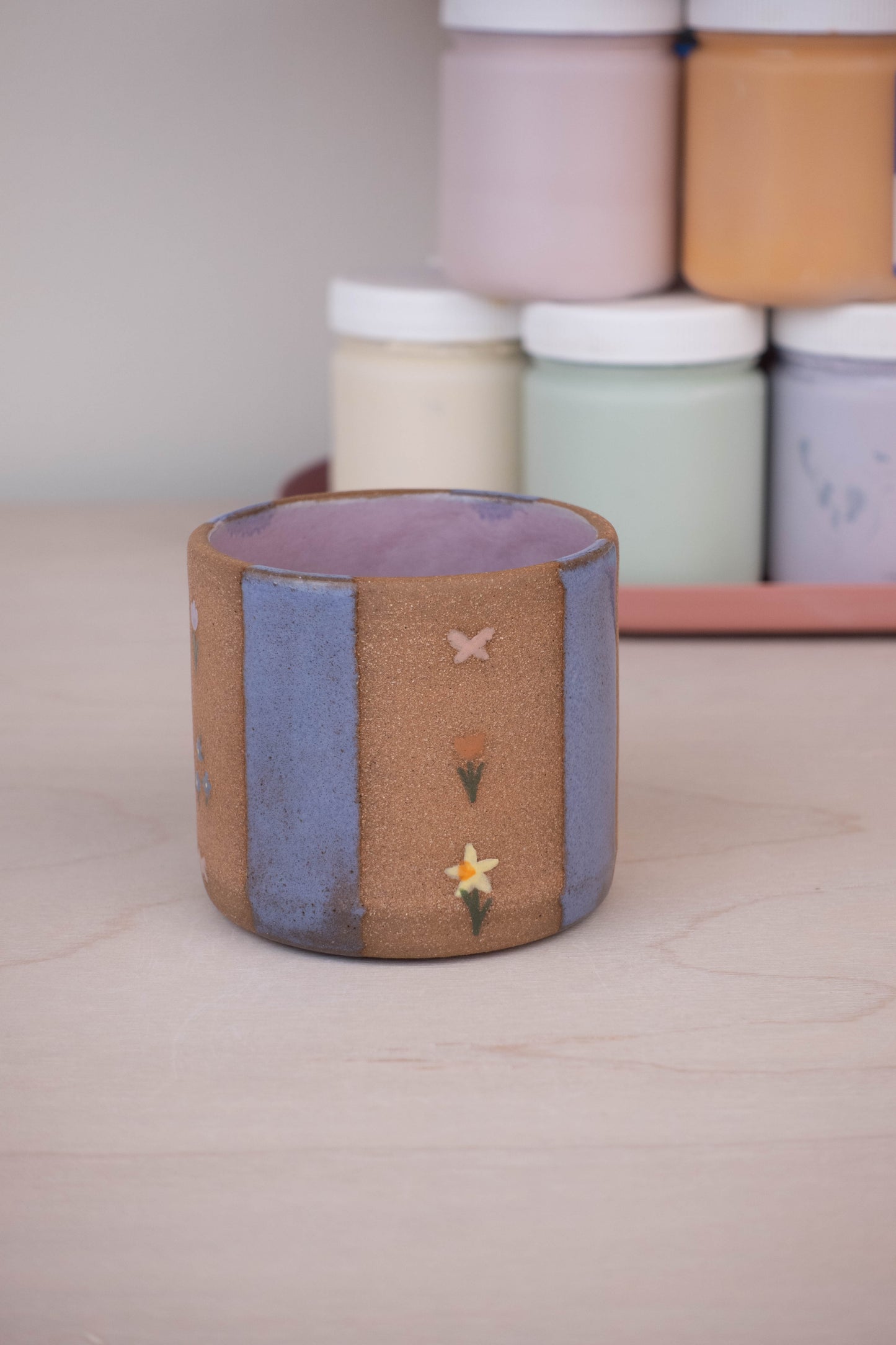 Lavender Stripe Flower Cup (Small)