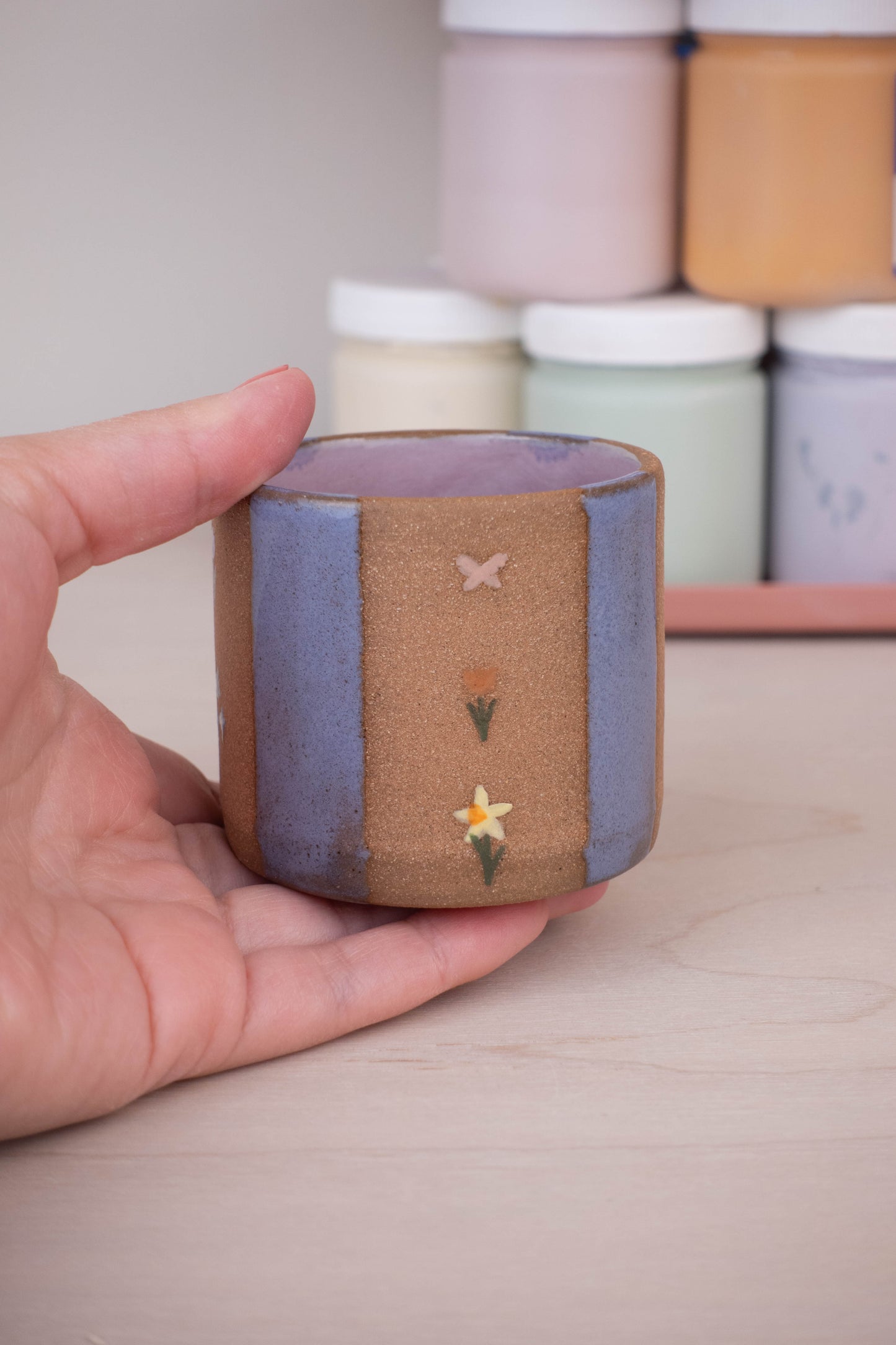 Lavender Stripe Flower Cup (Small)