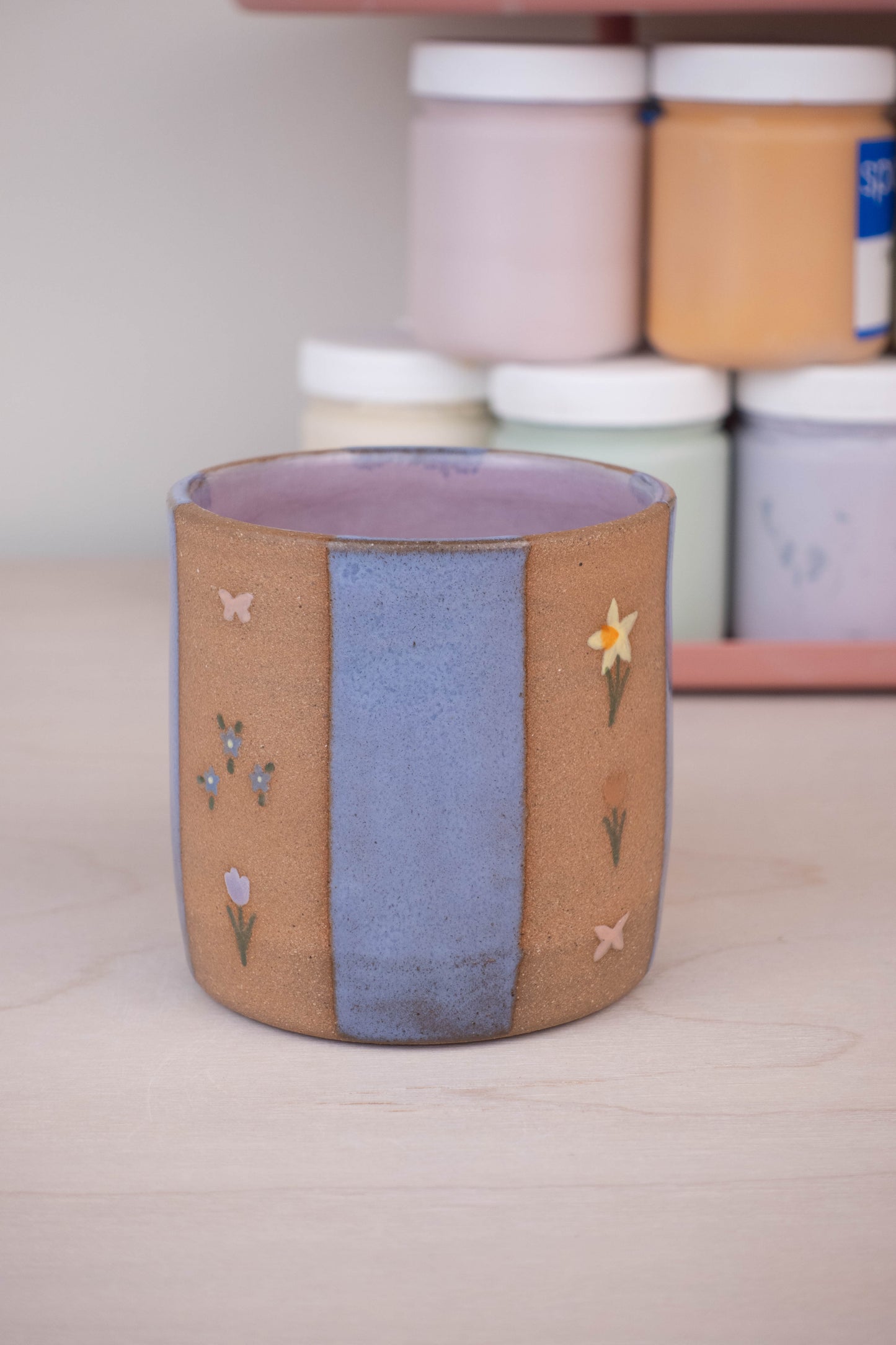 Lavender Stripe Flower Cup