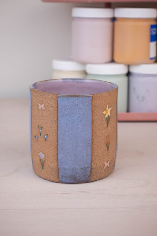 Lavender Stripe Flower Cup