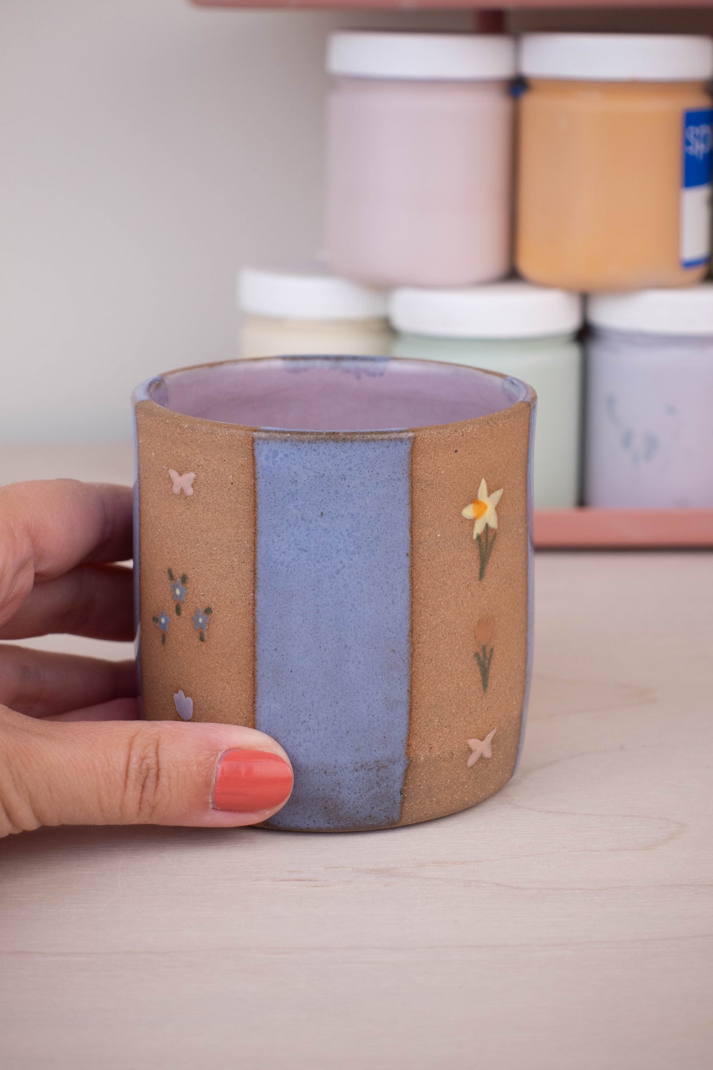 Lavender Stripe Flower Cup