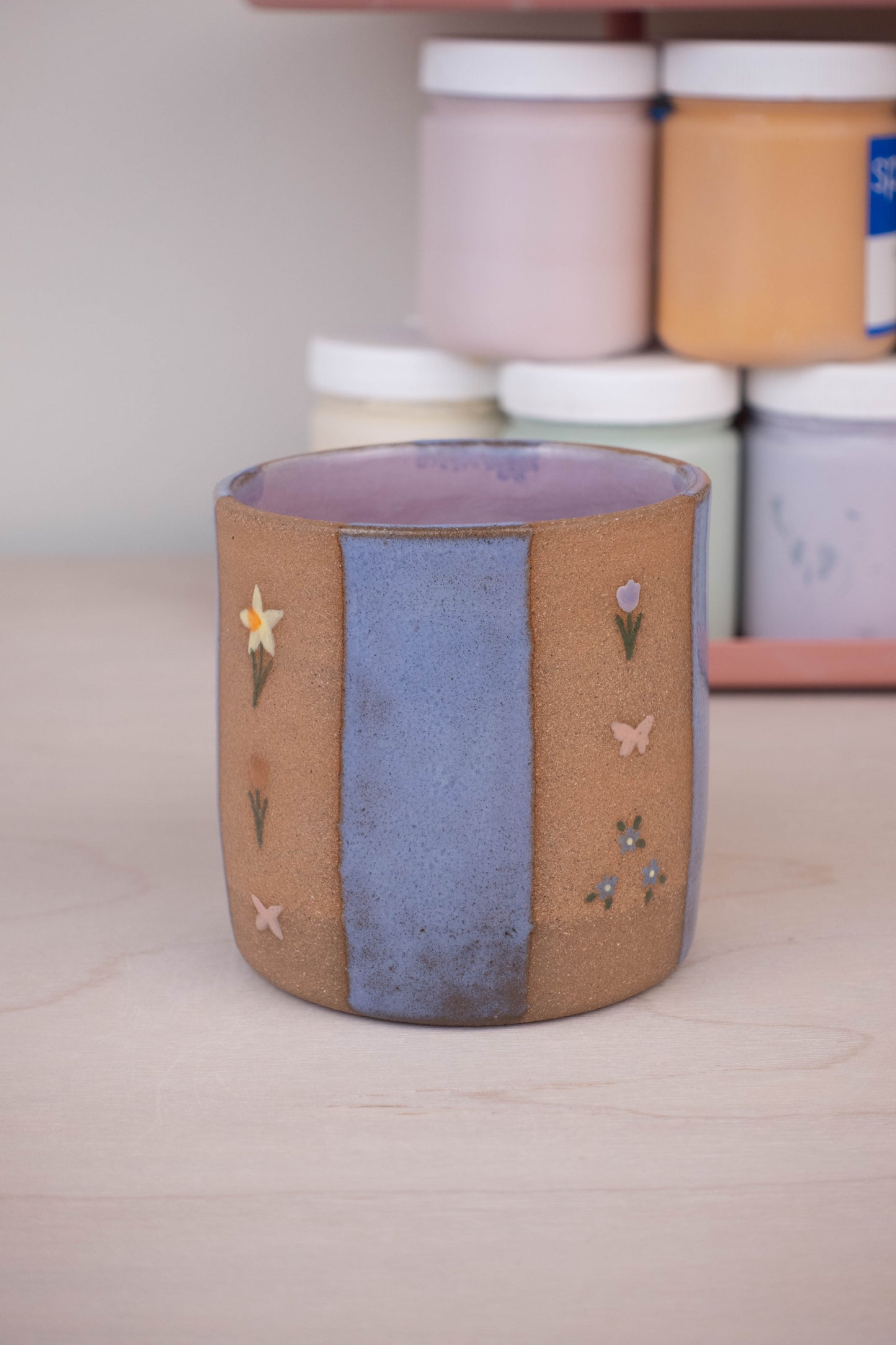 Lavender Stripe Flower Cup