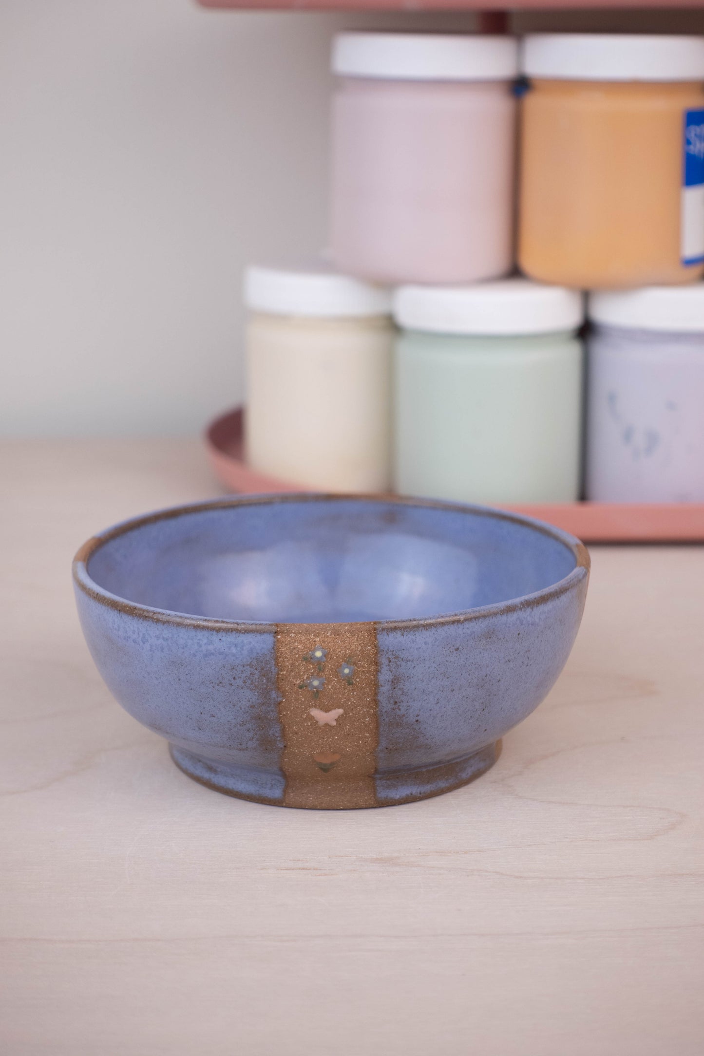 Lavender Stripe Flower Bowl
