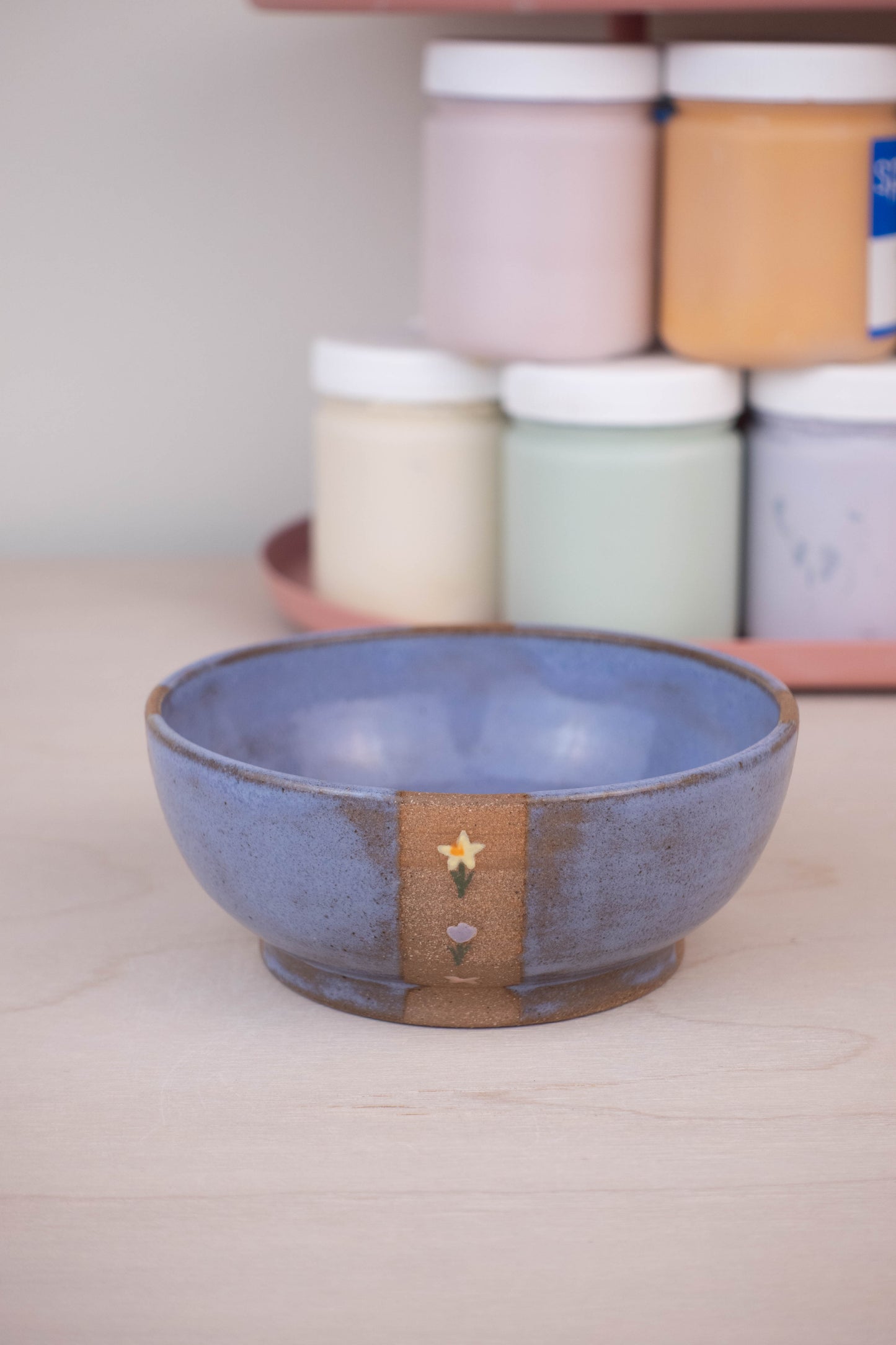 Lavender Stripe Flower Bowl