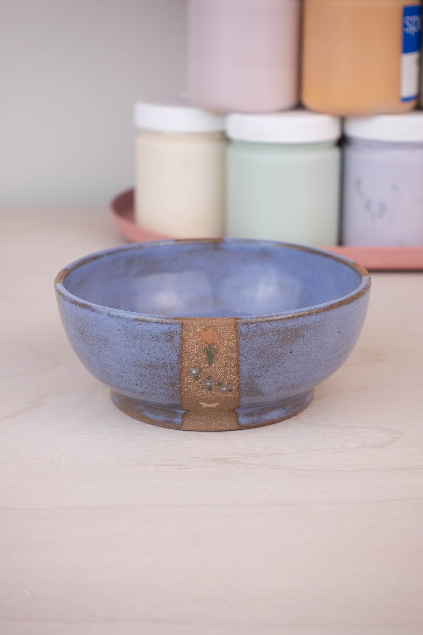 Lavender Stripe Flower Bowl