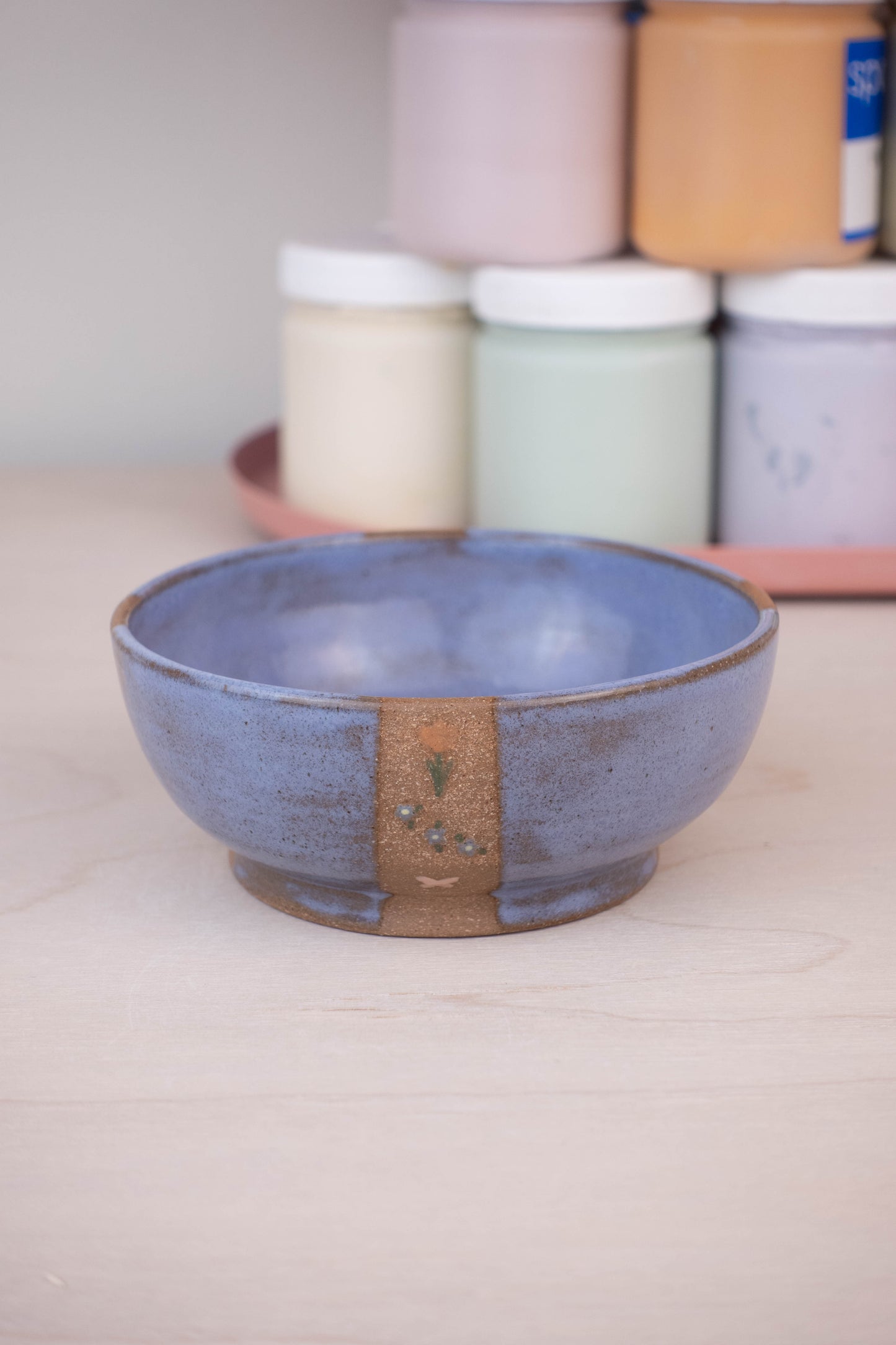 Lavender Stripe Flower Bowl