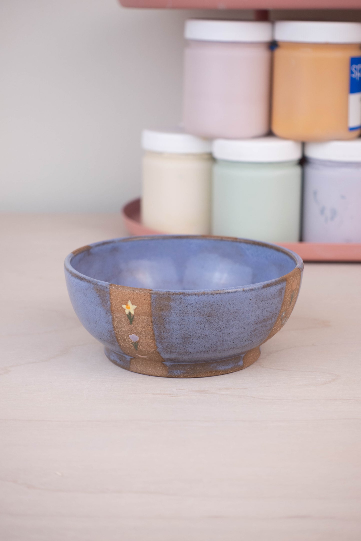 Lavender Stripe Flower Bowl