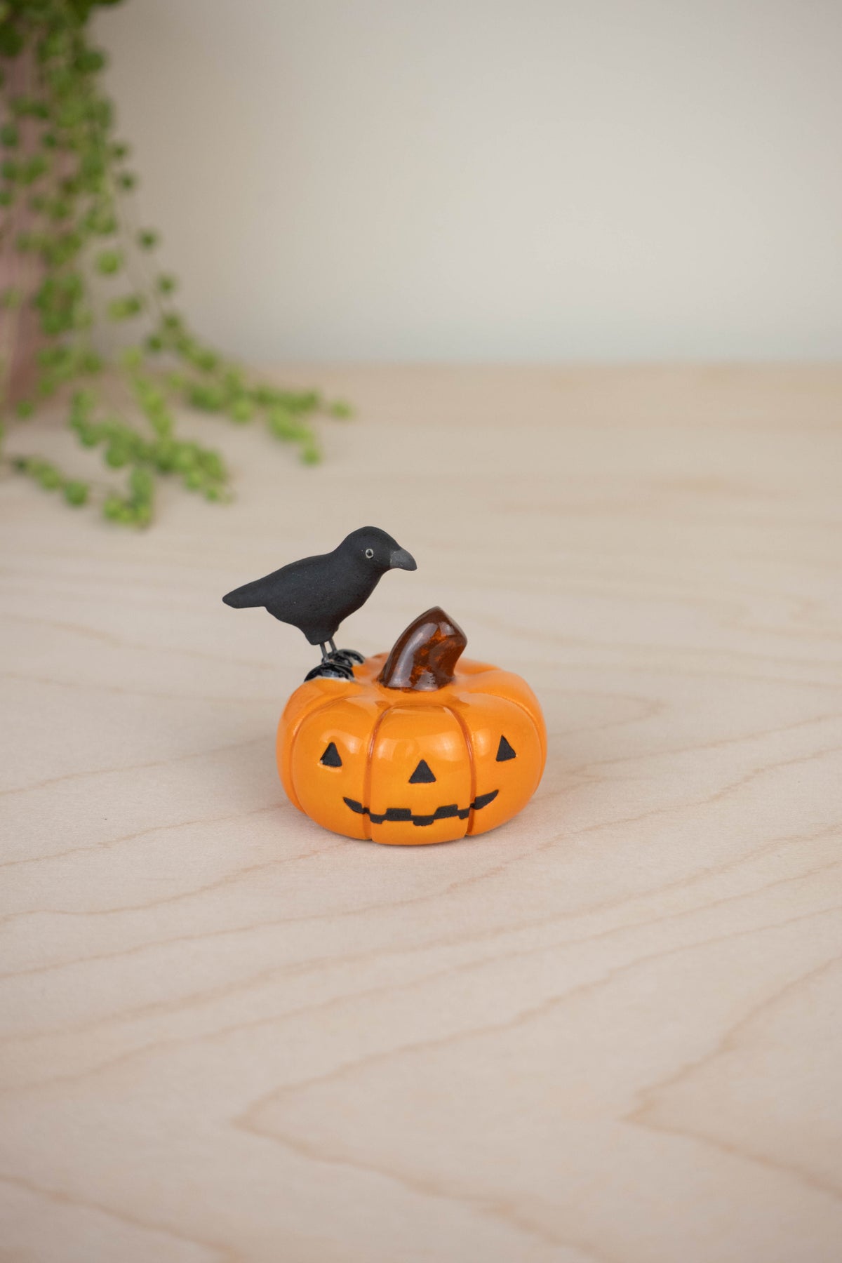 Bird Model: American Crow on a Pumpkin