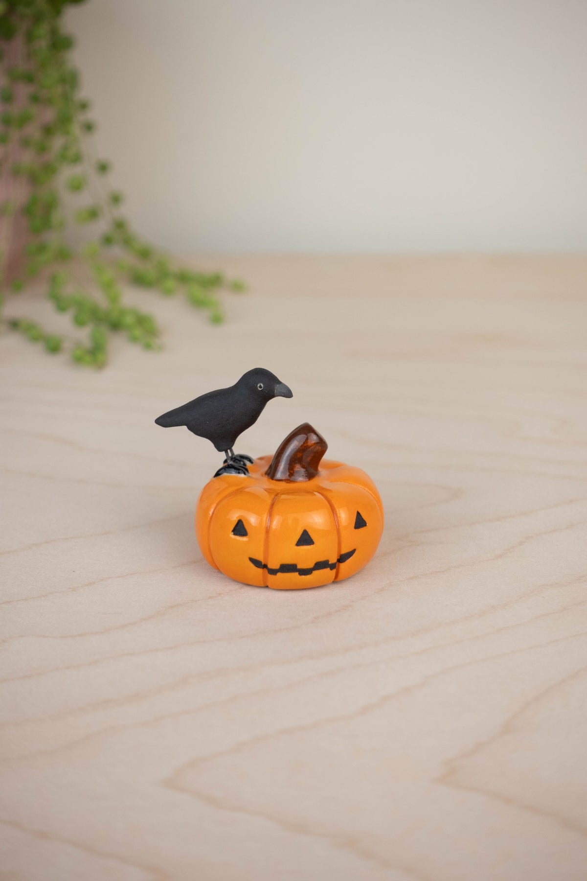 Bird Model: American Crow on a Pumpkin