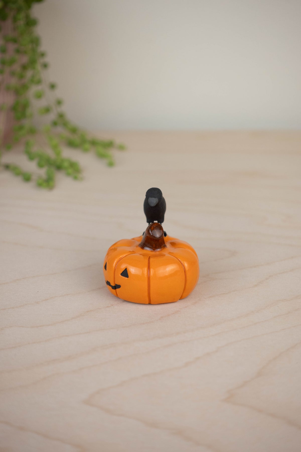 Bird Model: American Crow on a Pumpkin
