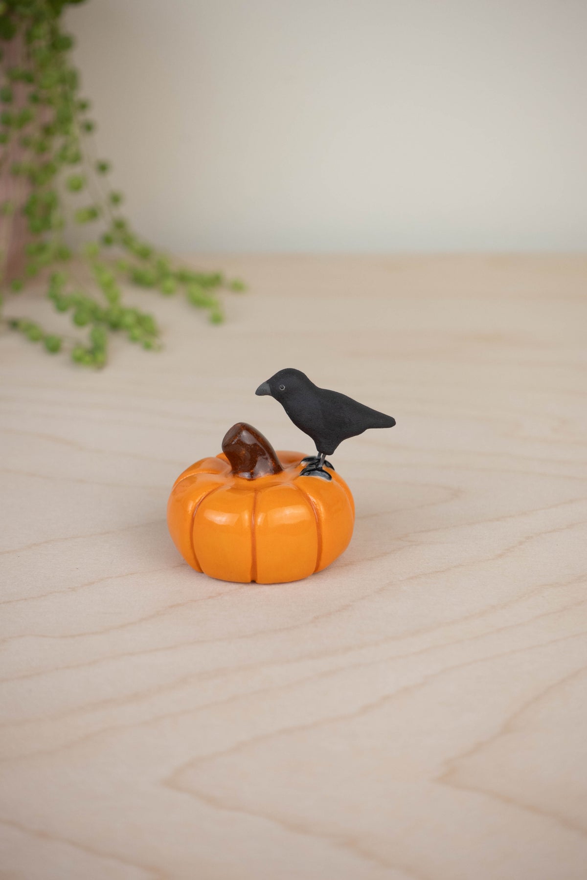 Bird Model: American Crow on a Pumpkin