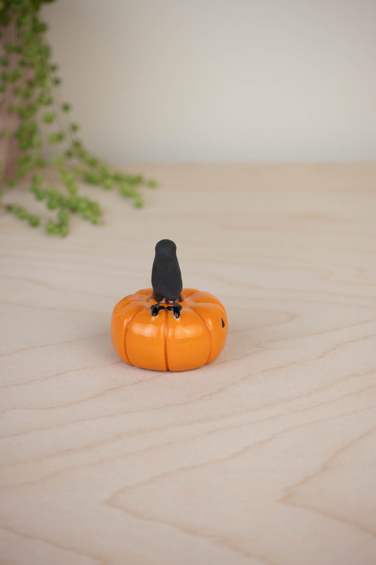 Bird Model: American Crow on a Pumpkin