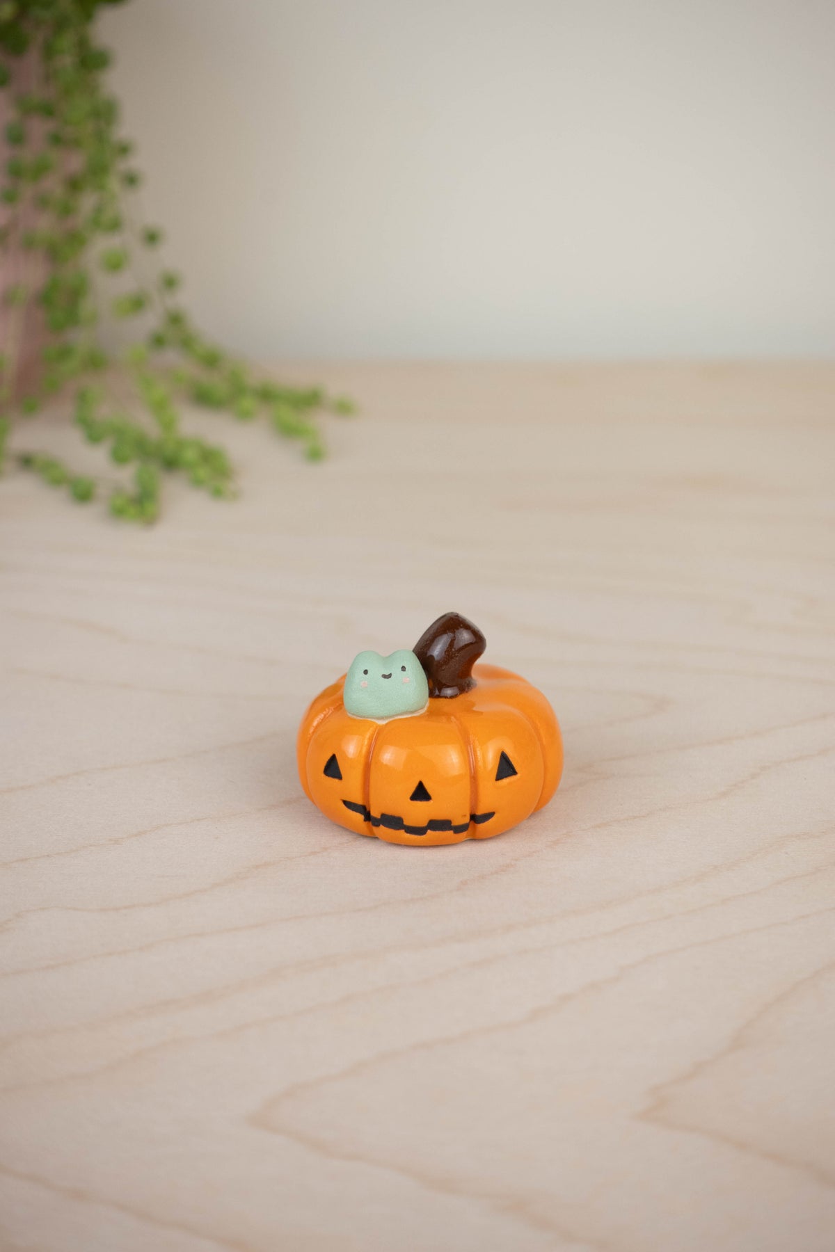 Mini Frog on a Pumpkin