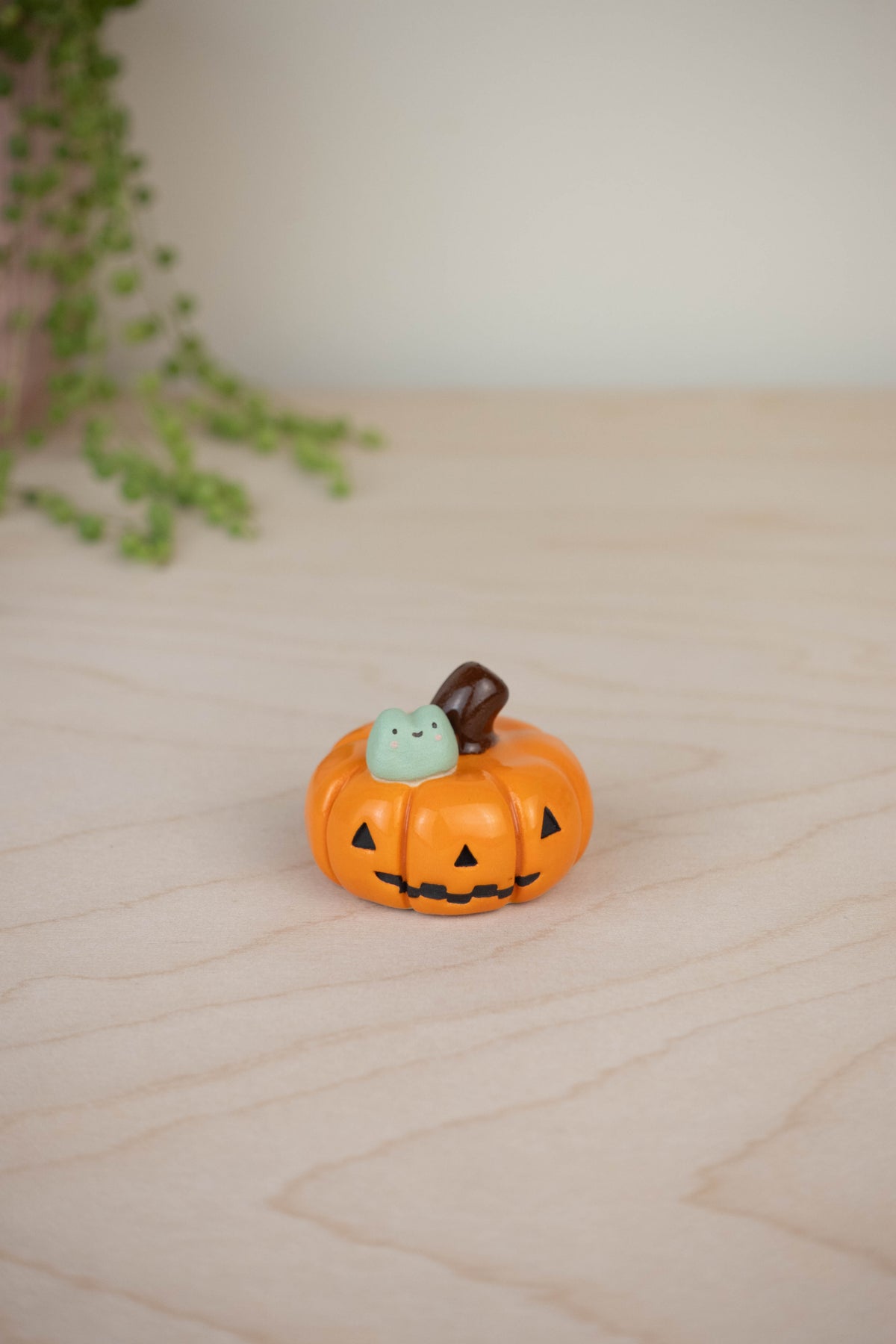Mini Frog on a Pumpkin