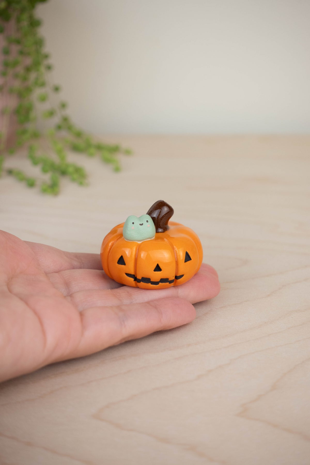 Mini Frog on a Pumpkin