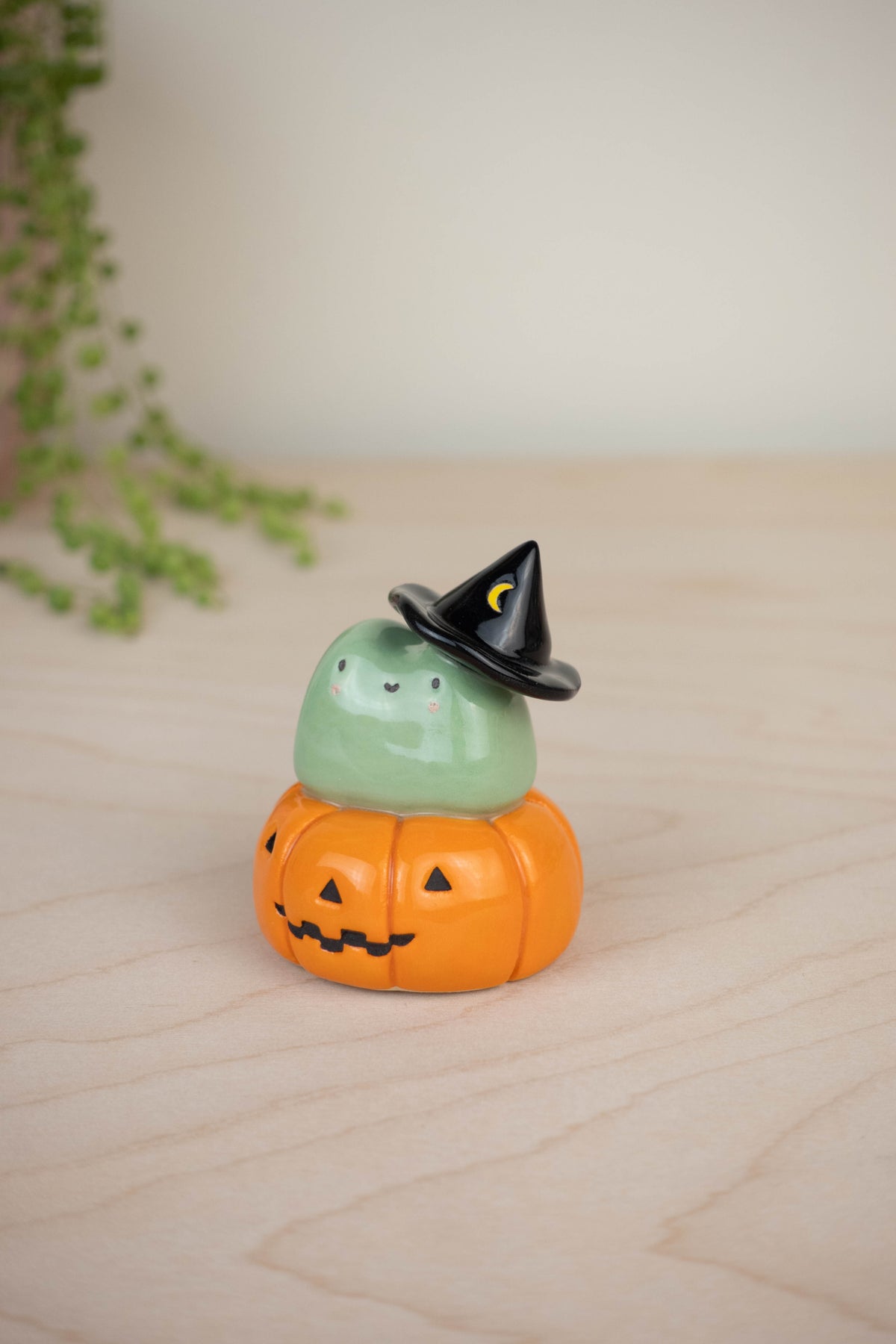 Witch Frog on Pumpkin