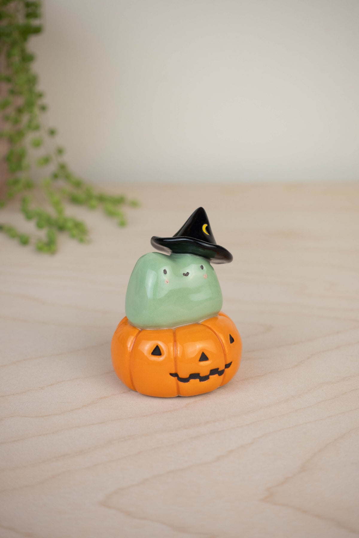 Witch Frog on Pumpkin