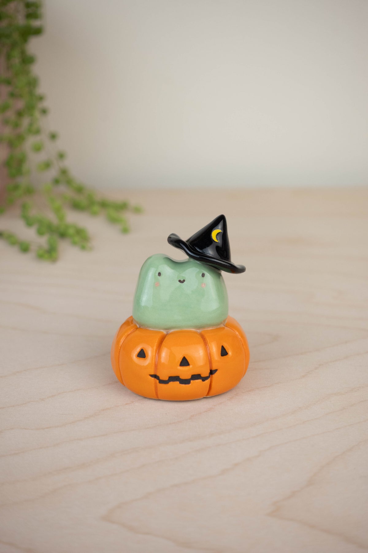 Witch Frog on Pumpkin