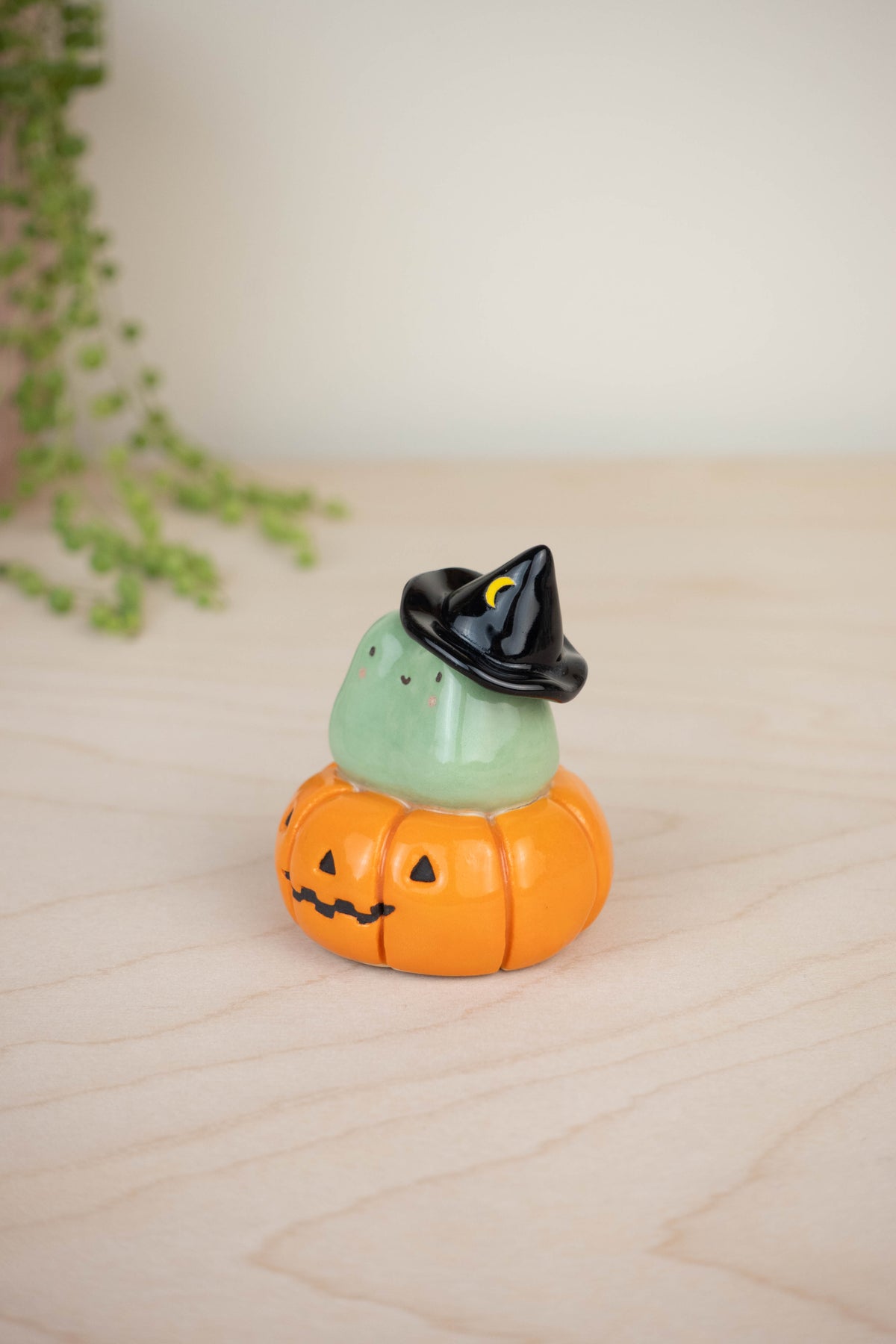 Witch Frog on Pumpkin