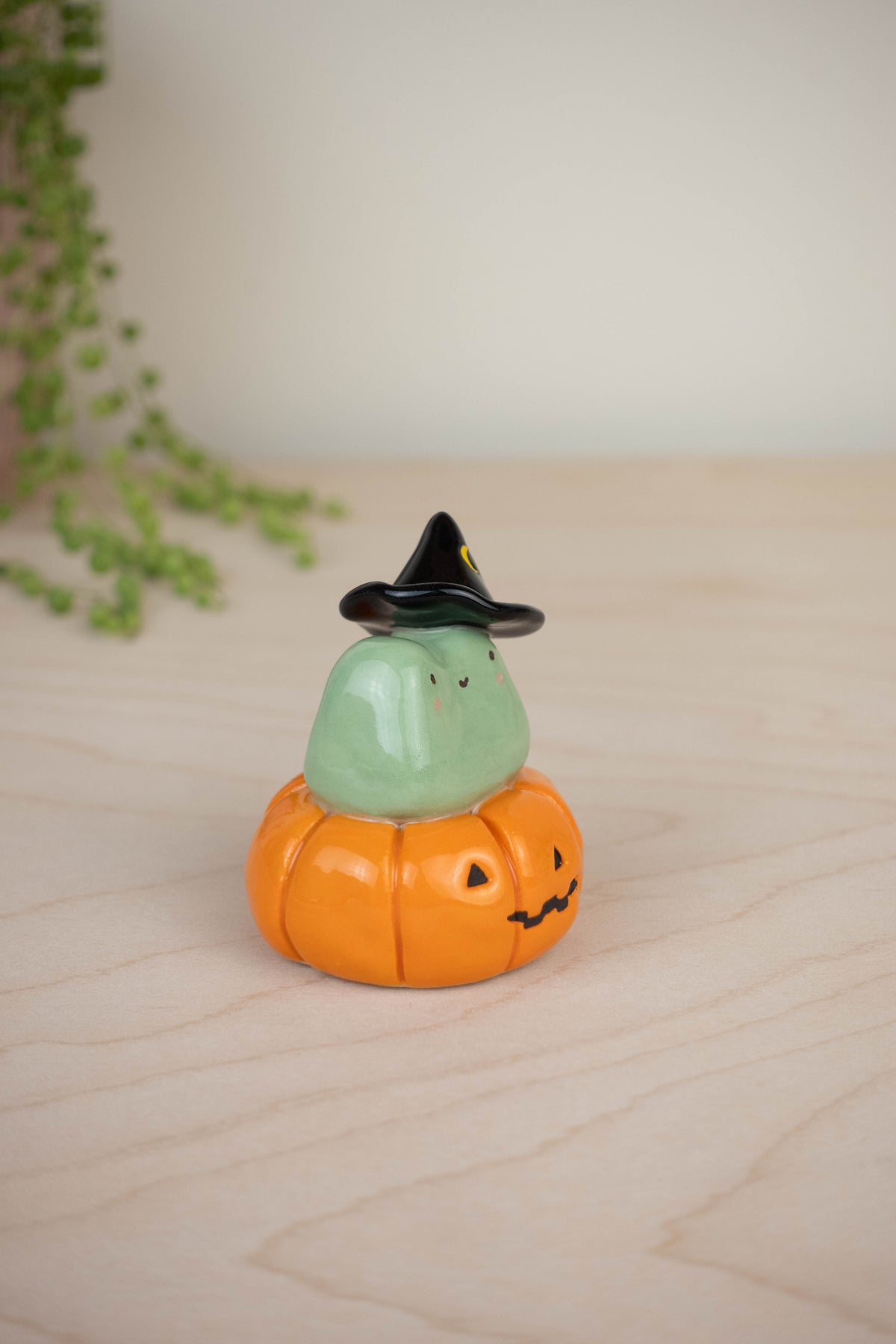 Witch Frog on Pumpkin