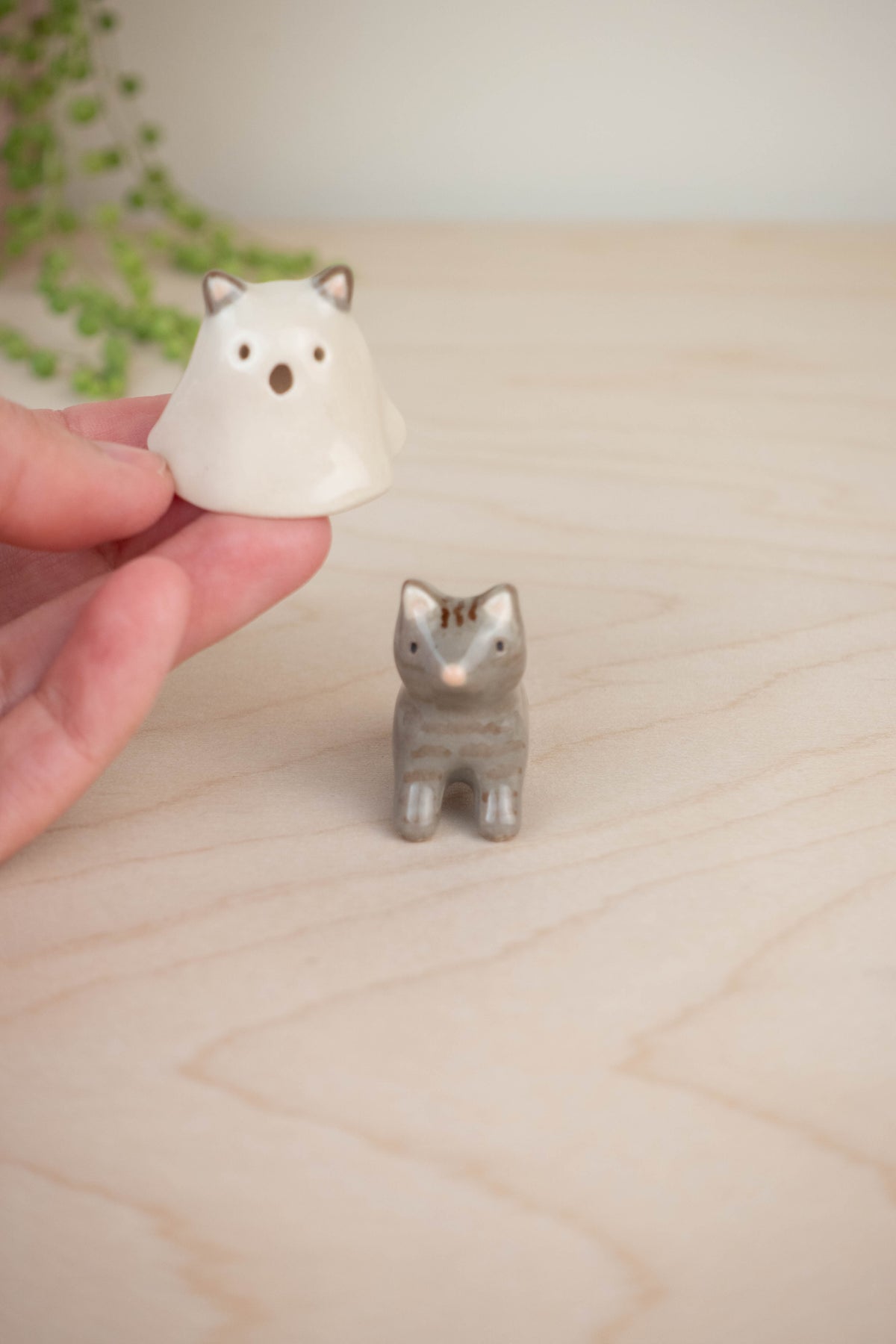 Mini Cat in a Ghost Costume