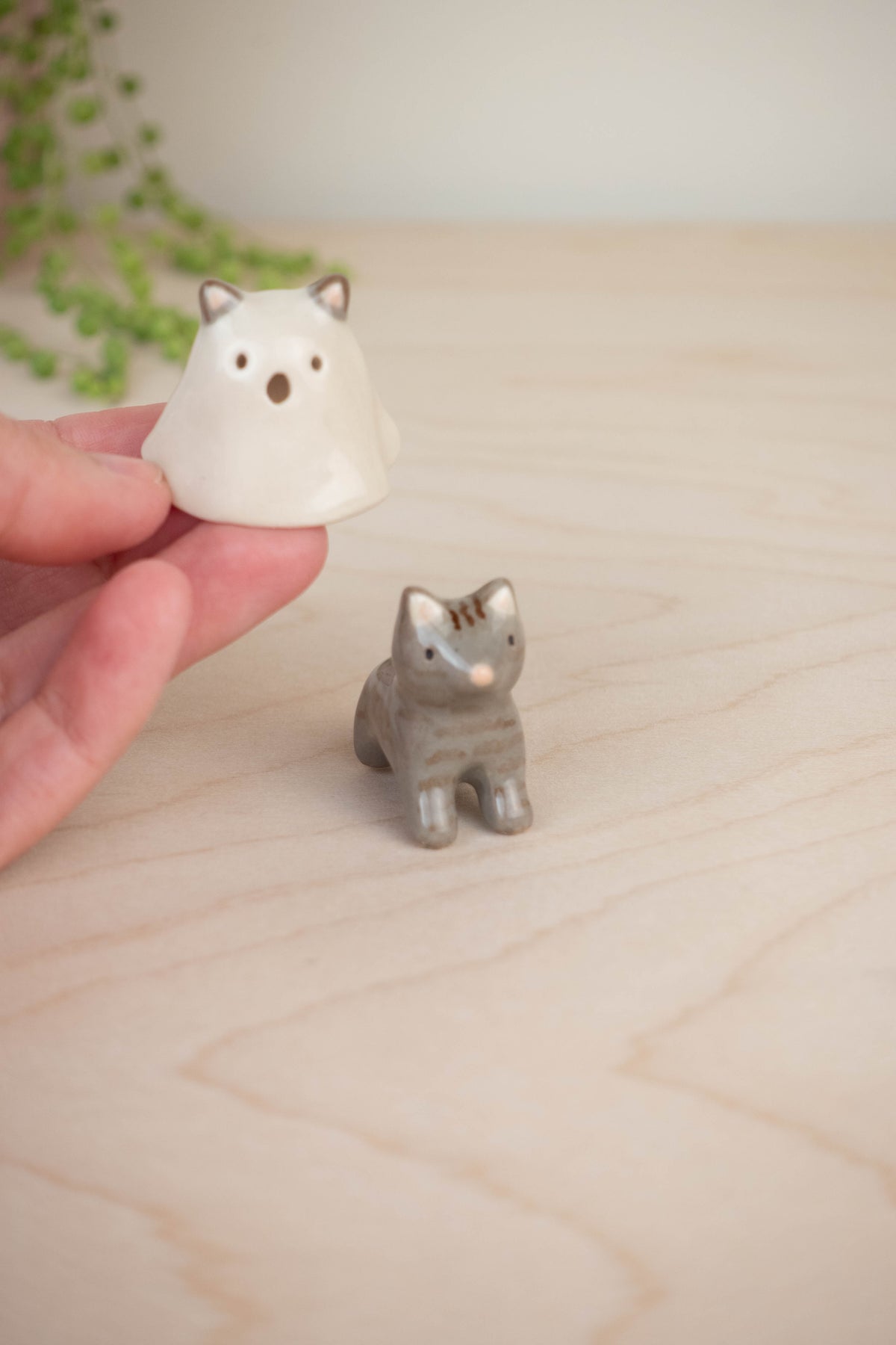 Mini Cat in a Ghost Costume